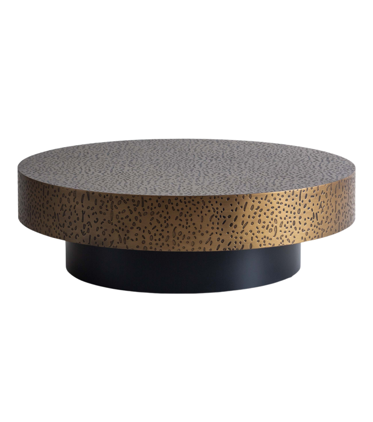Uranus Yuvarlak Ahşap Orta Sehpa Brass Point