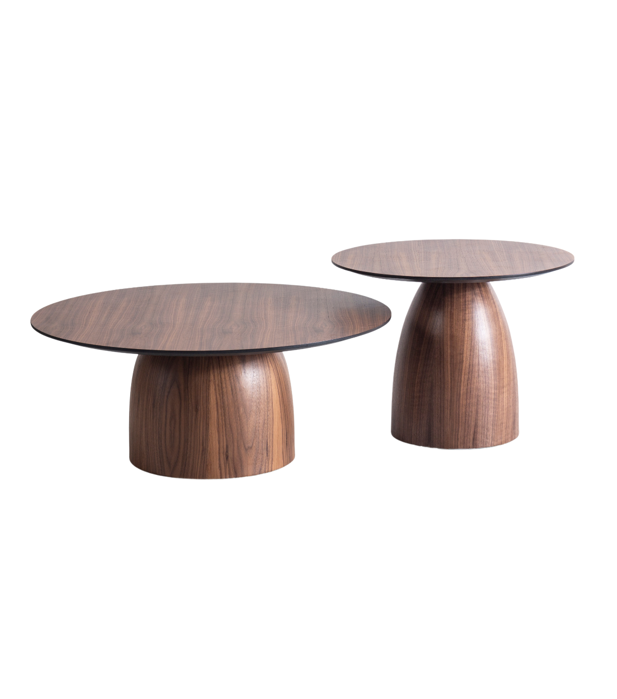 Vergara Ahşap Yuvarlak İkili Orta Sehpa Takımı Walnut