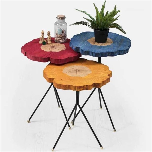Nero Nesting Tables Set of 3 Wooden MultiColor