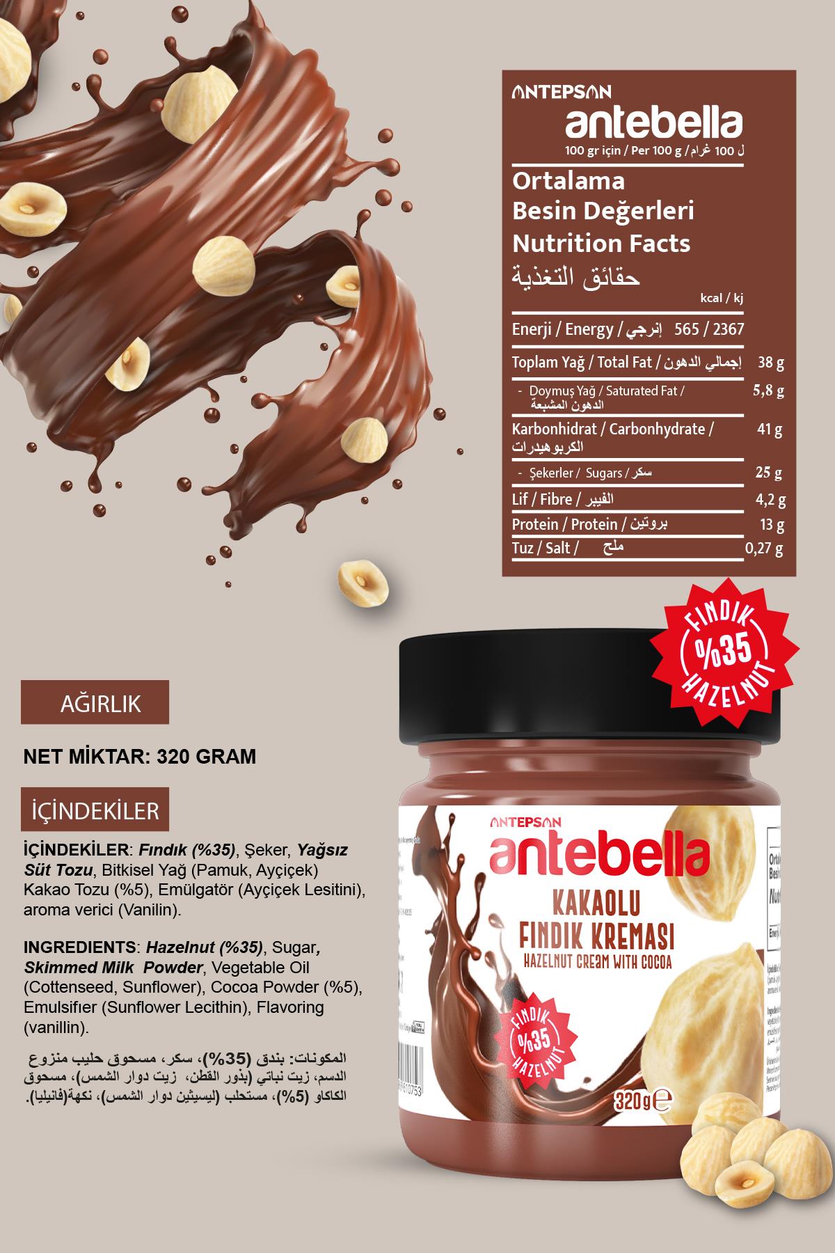 Antebella Kakaolu Fındık Kreması 320 g