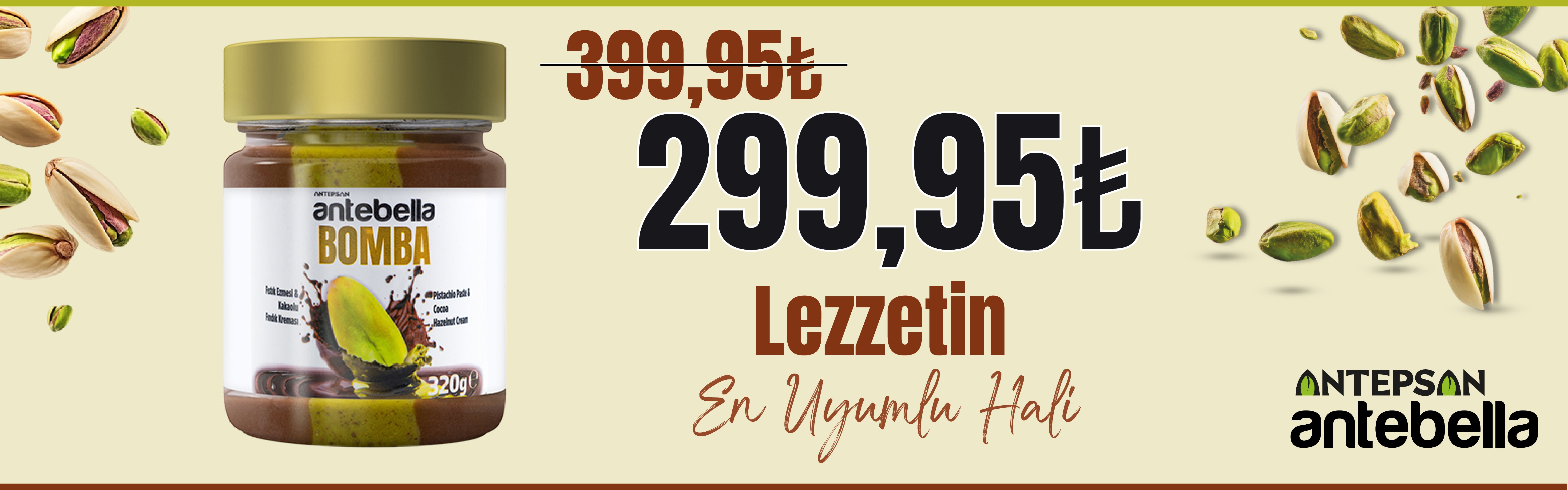 Antebella Bomba Fıstık Ezmesi & Kakaolu Fındık Kreması 320 G