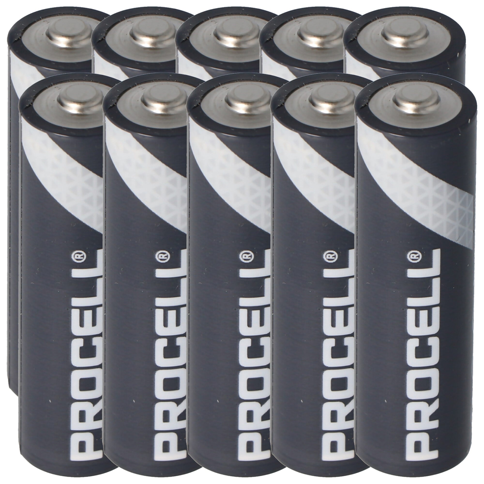 10 paket Duracell Procell Alkalin AA, LR06, Mignon endüstriyel piller, duman ve karbon monoksit dedektörleri, uzaktan kumandalar, kablosuz fareler, kablosuz klavyeler, hareket sensörleri için idealdir