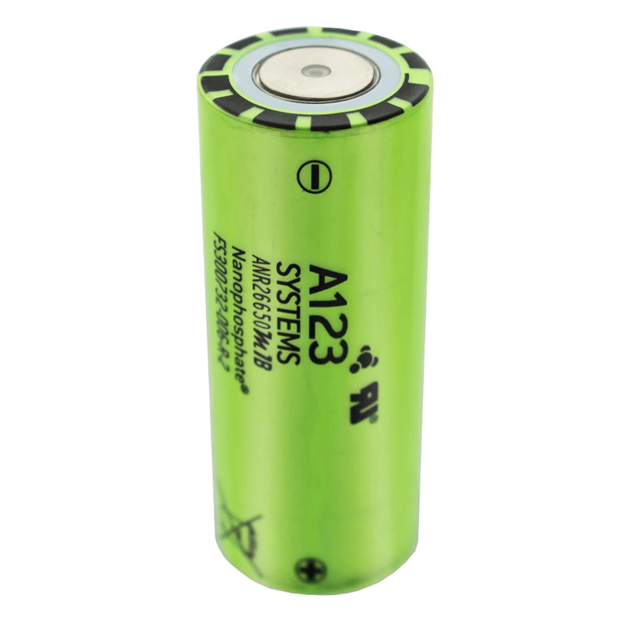 A123 ANR26650M1B 2500mAh 3.3V LiFePo4 pil, korumasız, 26.25x65mm