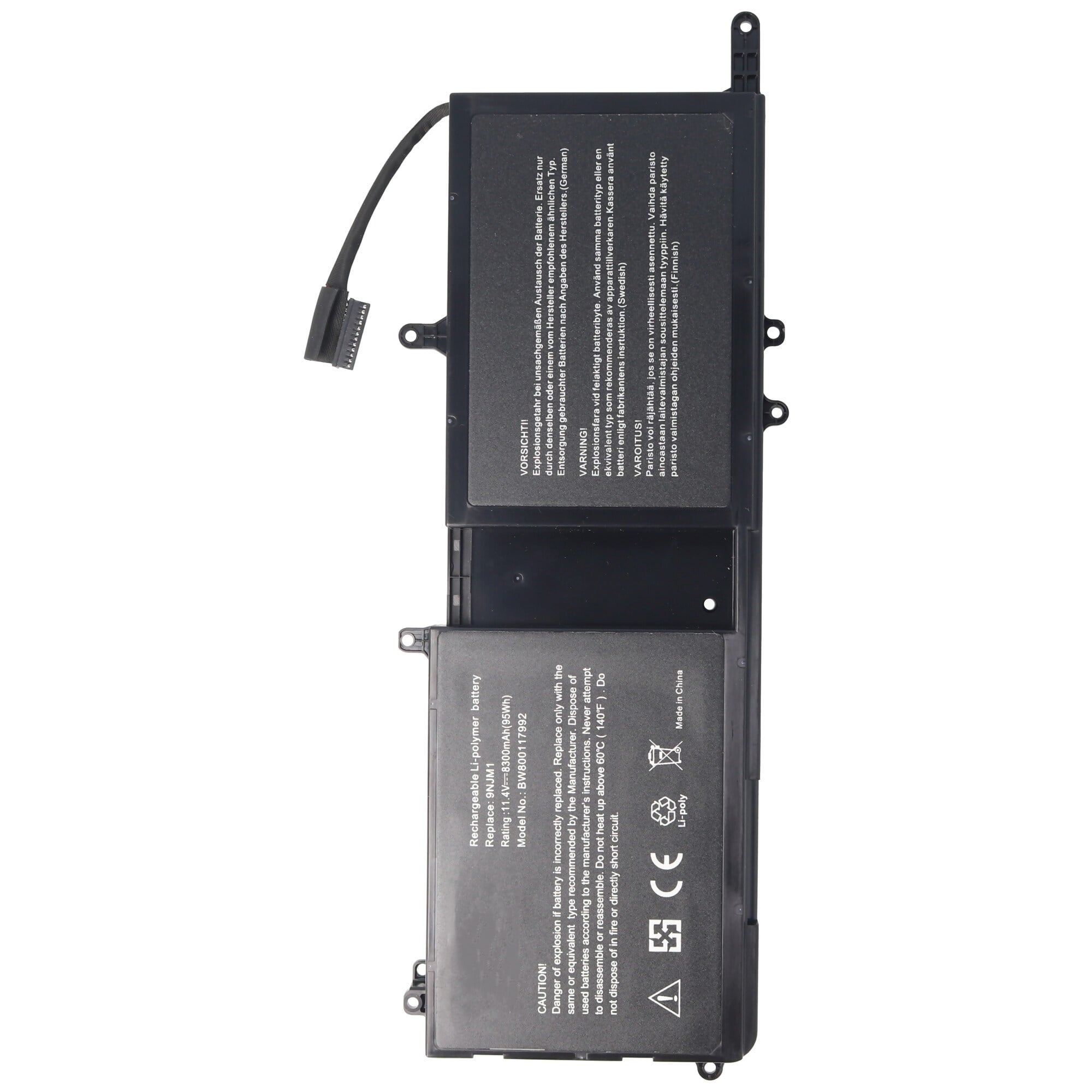 Dell Alienware 15 R3, 17 R4, Li-ion, 11.4V, 8680mAh, 99Wh, yerleşik, aletsiz pil