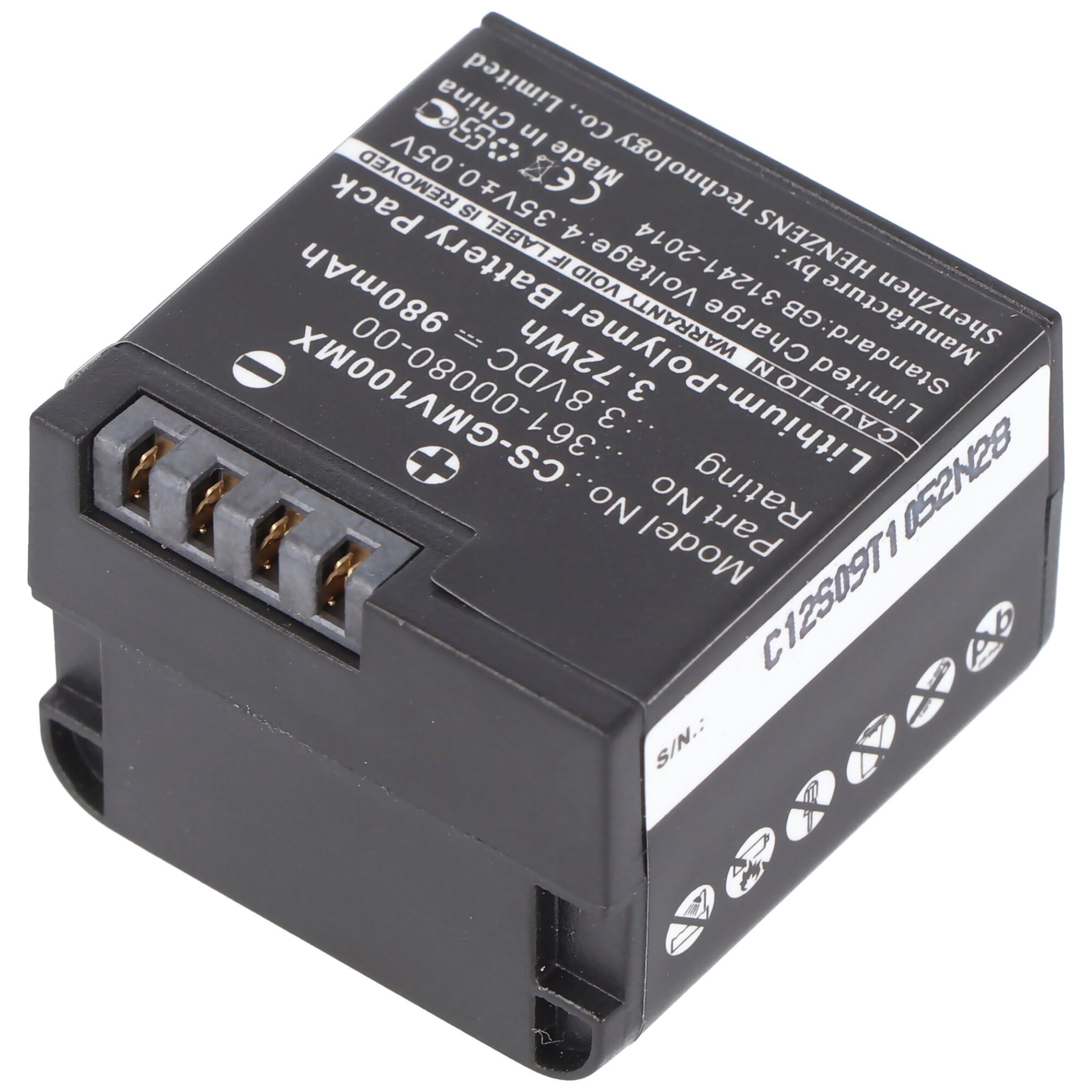 Garmin VIRB XE pil 010-12256-01, 361-00080-00, GMICP902624 için uygun pil