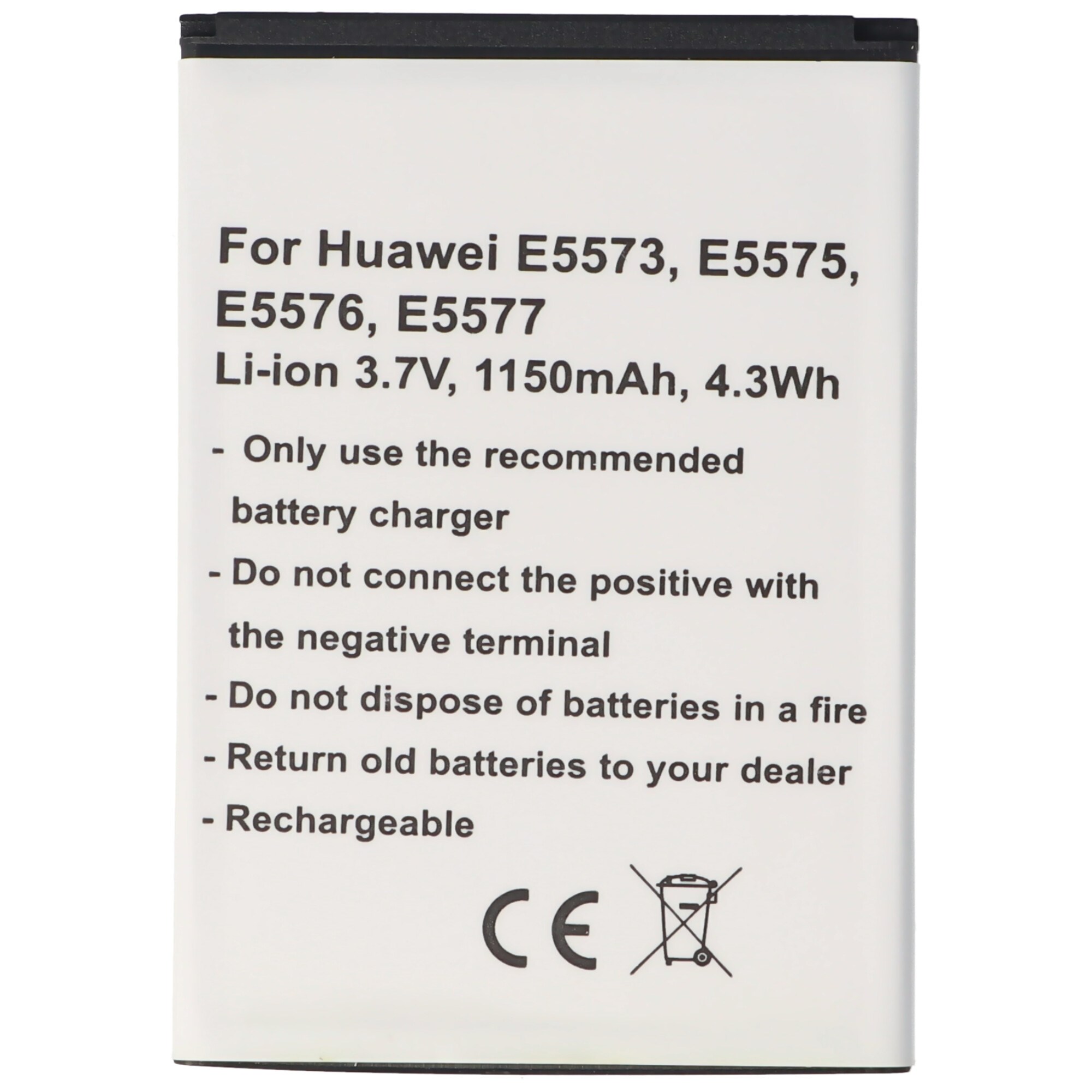 Huawei E5573, E5575, E5576, E5577, Li-ion, 3.7V, 1150mAh, 4.3Wh için uygun pil