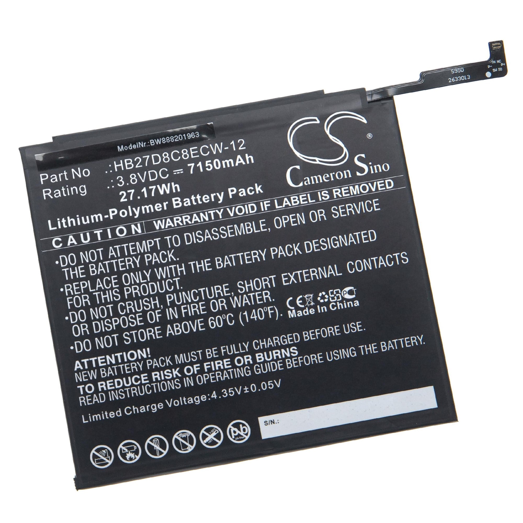 Huawei MatePad Pro ve HB27D8C8ECW-12, 7150mAh gibi diğerleri için pil