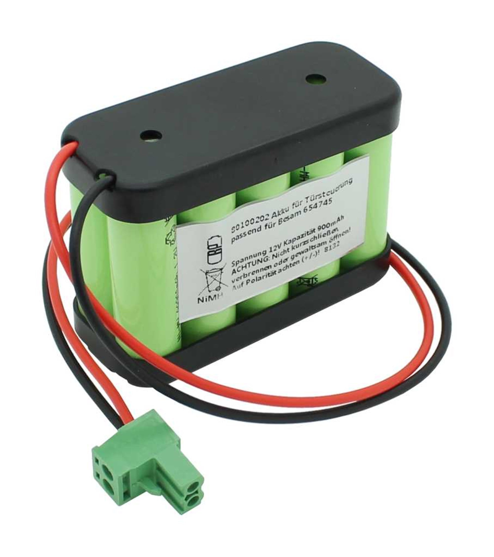 Kapı kontrolü için pil NiMH 12V 900mAh, Besam 654745'e uygun