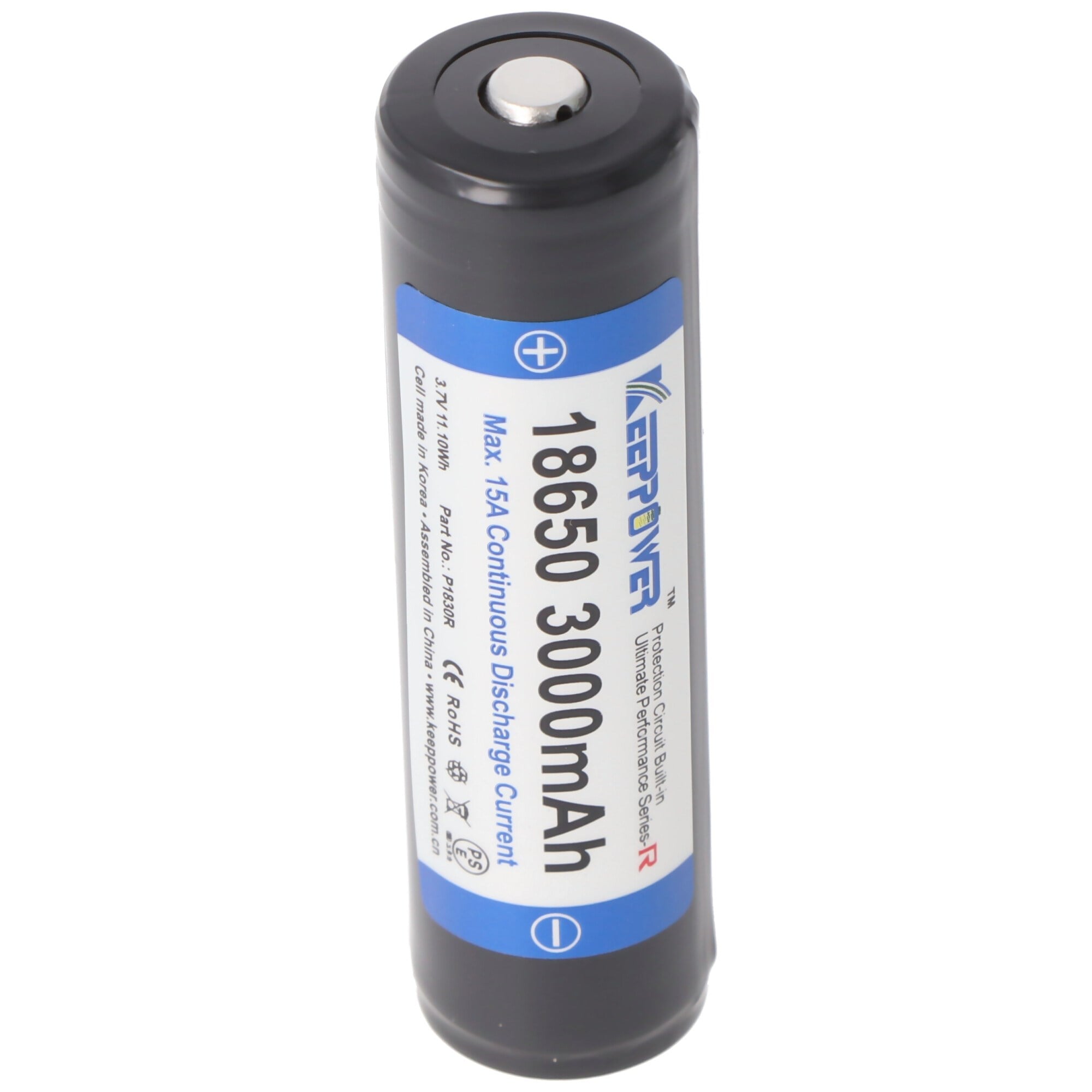 Keeppower 18650 3000mAh 3.6V - 3.7V Li-ion pil PCB korumalı