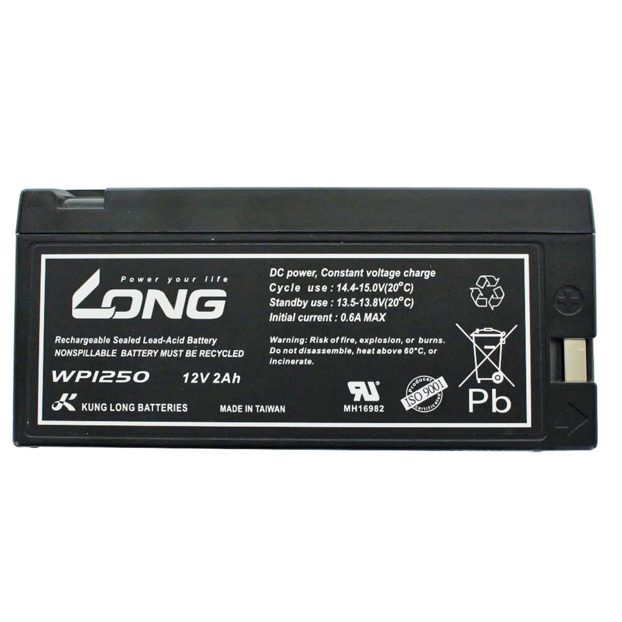 Kung Uzun WP1250 kurşun pil 12 volt 2.0Ah geçmeli kontaklı