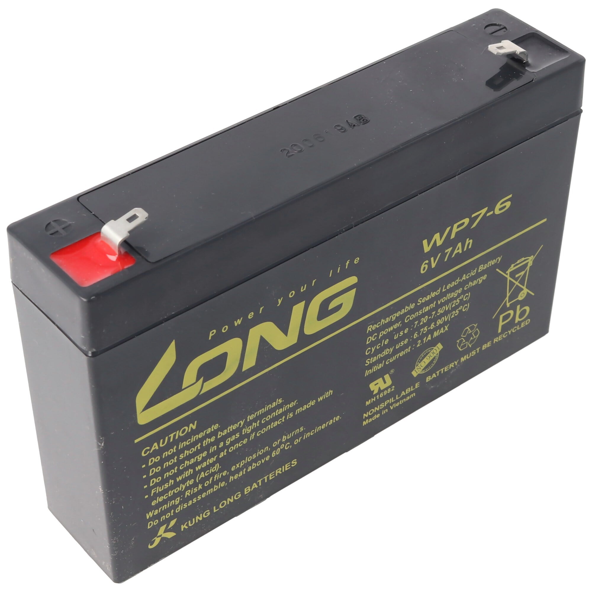 Kung Uzun WP7-6 akü kablosu 6 Volt 7Ah, Faston 6.3mm