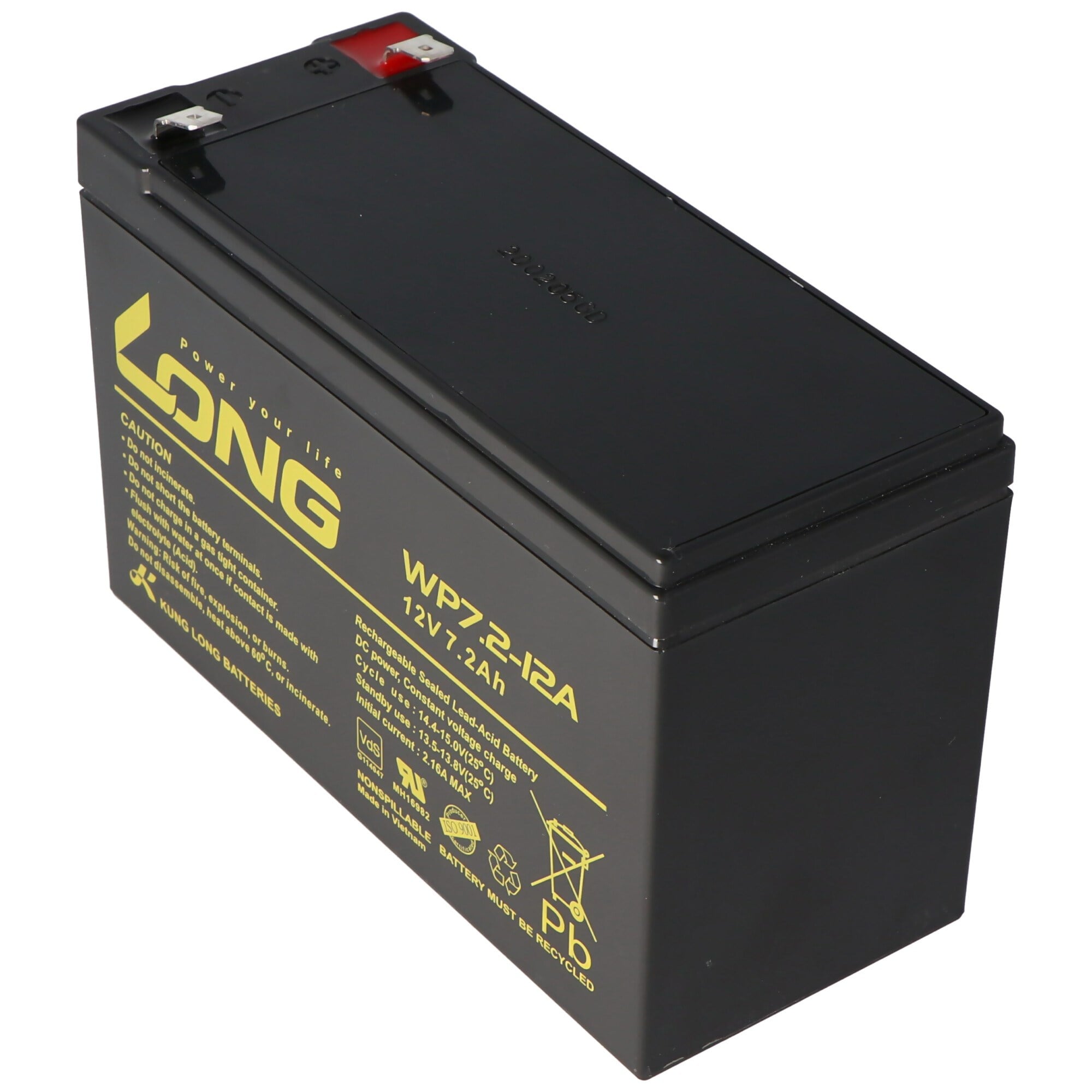 Kung Uzun WP7.2-12A 12Volt 7.2Ah Faston 6.3mm fiş kontakları