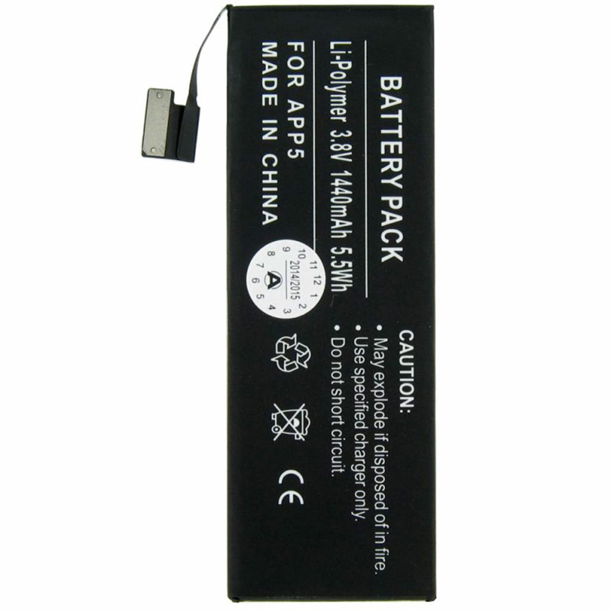 Kurulum aracı olmadan Apple iPhone 5 Li-Polimer pil 1440mAh için uygun pil