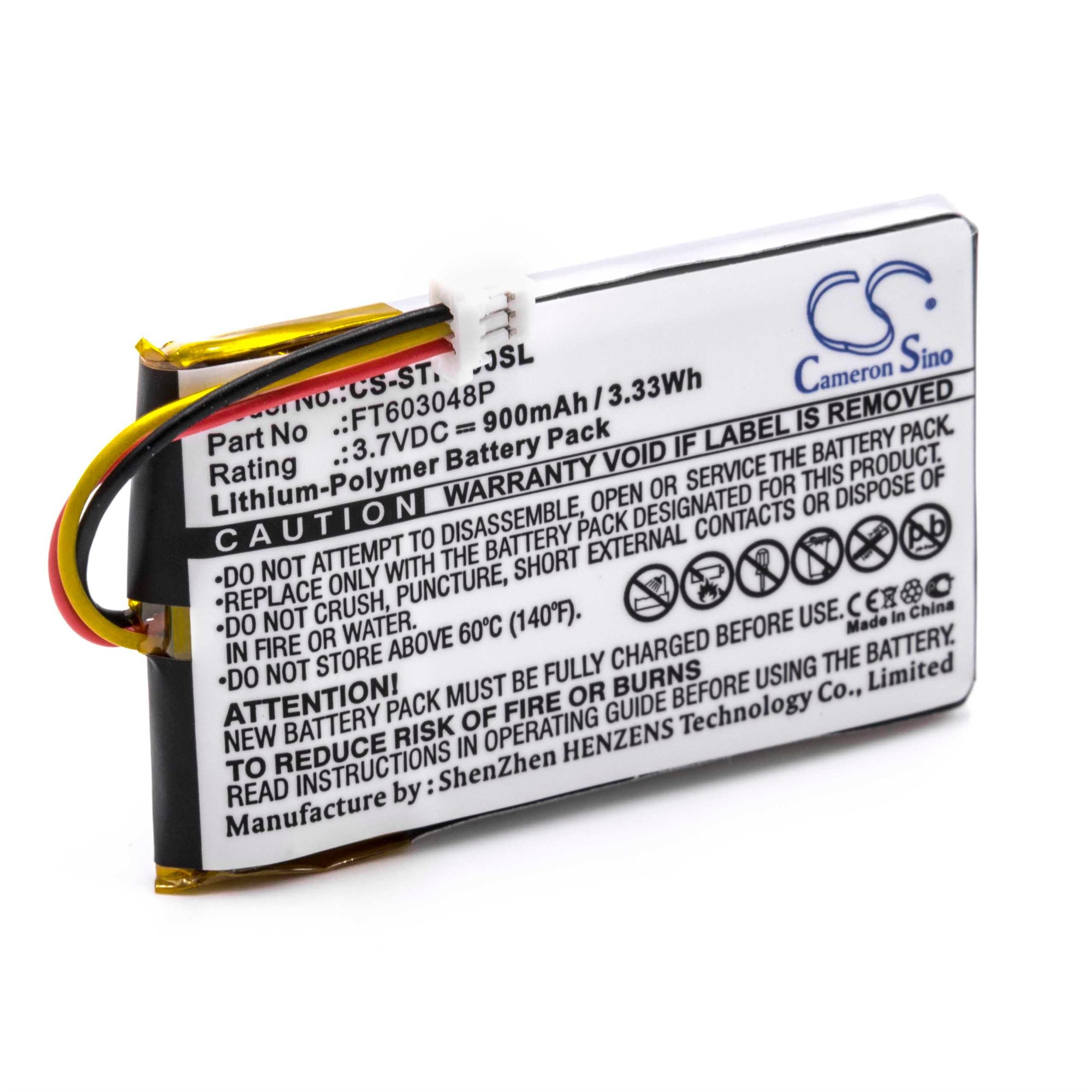 Li-Ion pil - 900mAh (3.7V) - kablosuz kulaklık, Turtle Beach FT603048P gibi kulaklıklar için