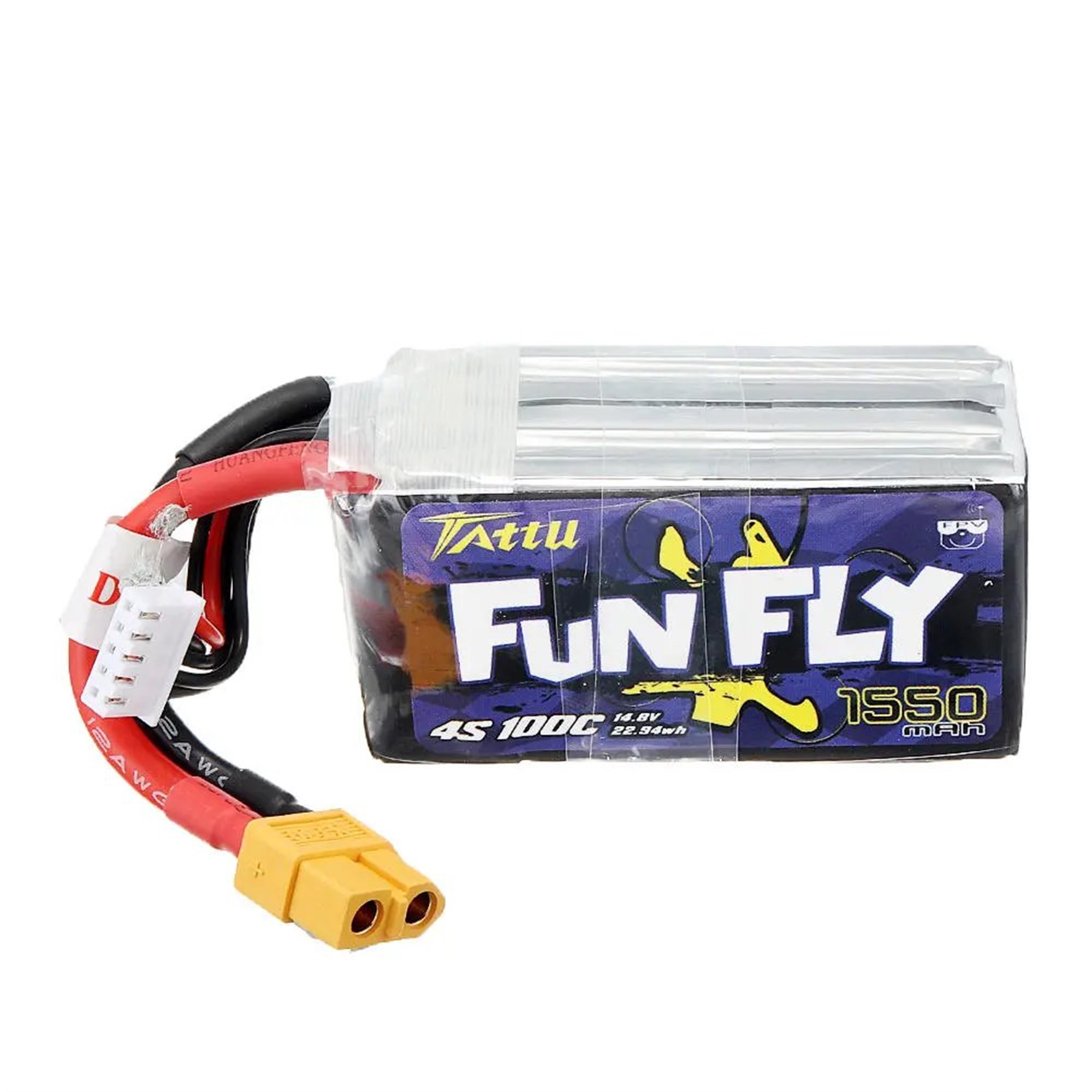 Li-polimer pil - 1550mAh (14.8V) Model yapımı, drone'lar, multikopterler, 4S1P gibi quadrocopter için Burst 200C 4S XT60 konektörü
