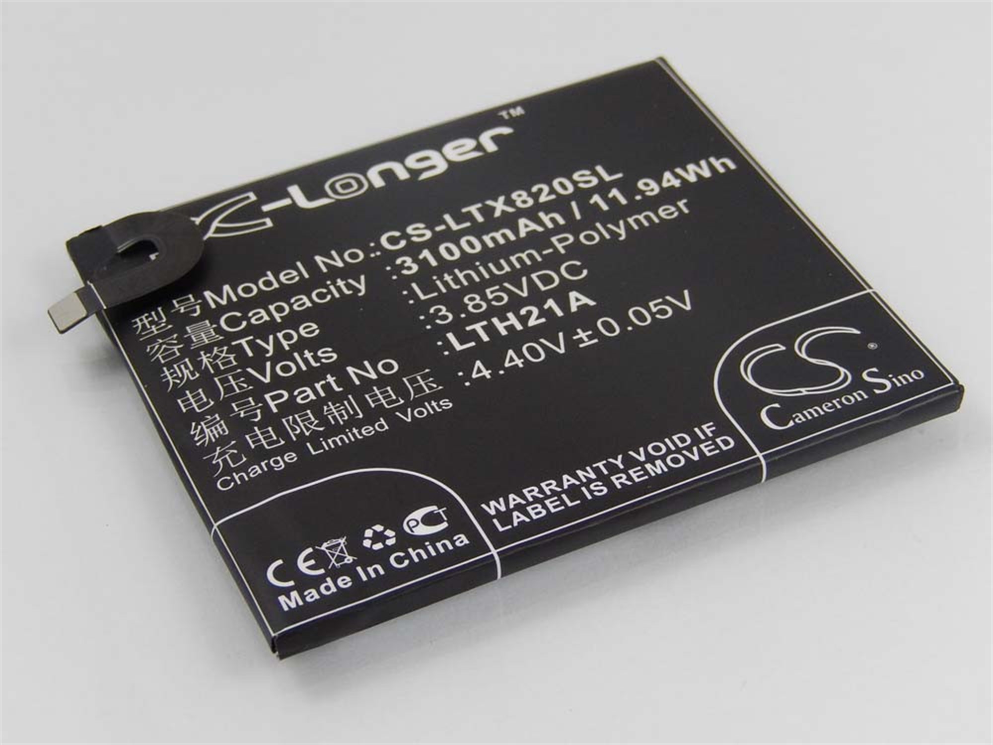 Li-polimer pil - cep telefonları, akıllı telefonlar, LeTV LTH21A gibi telefonlar için 3100mAh (3.85V)