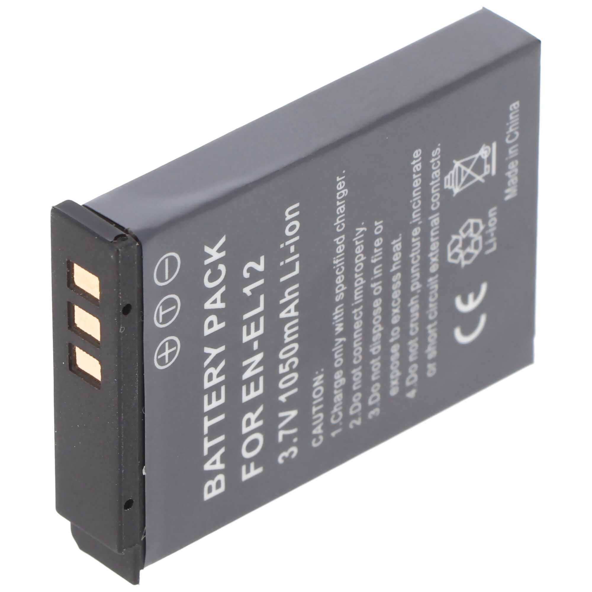 Nikon EN-EL12 pil için uygun pil, CoolPix S610, S610C, S710, 44,5 x 31,9 x 7,9 mm