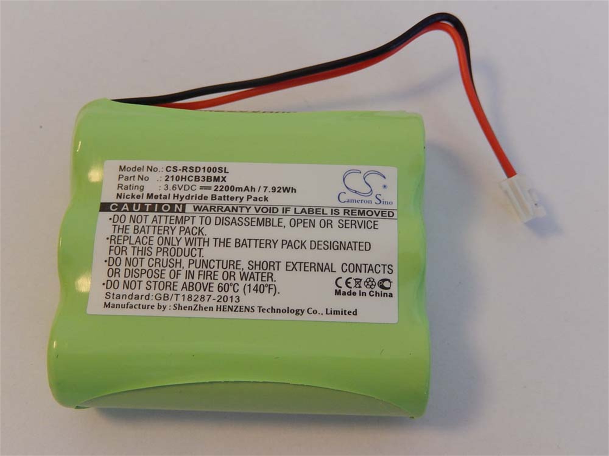 NiMH pil - 2200mAh (3.6V) - MP3 çalarlar, Robert Sports 210HCB3BMX gibi müzik çalarlar için