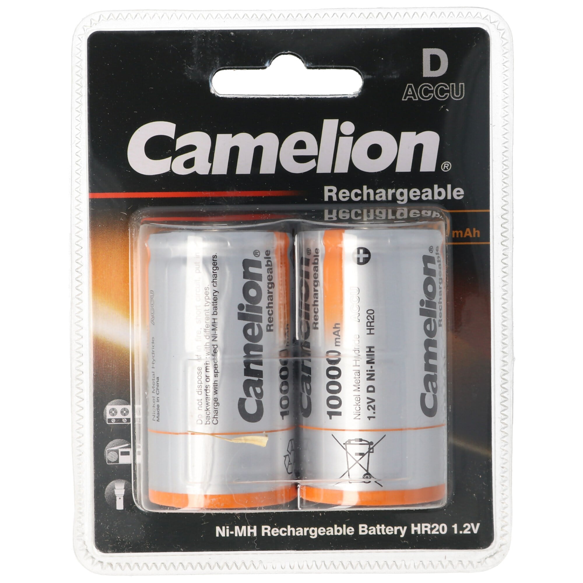 NiMH pil Mono D LR20 maks. 10000mAh kapasite