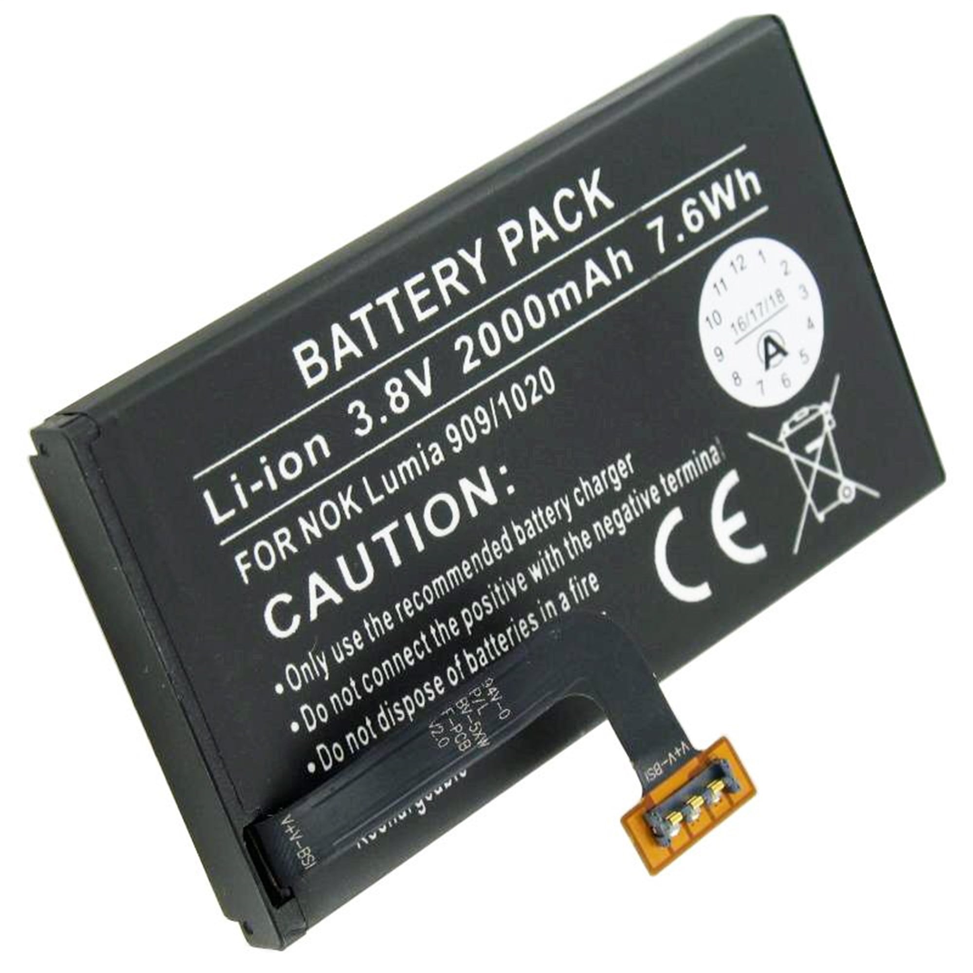 Nokia Lumia 1020, Lumia 909, BV-5XW 3.8 volt 2000mAh için uygun batarya