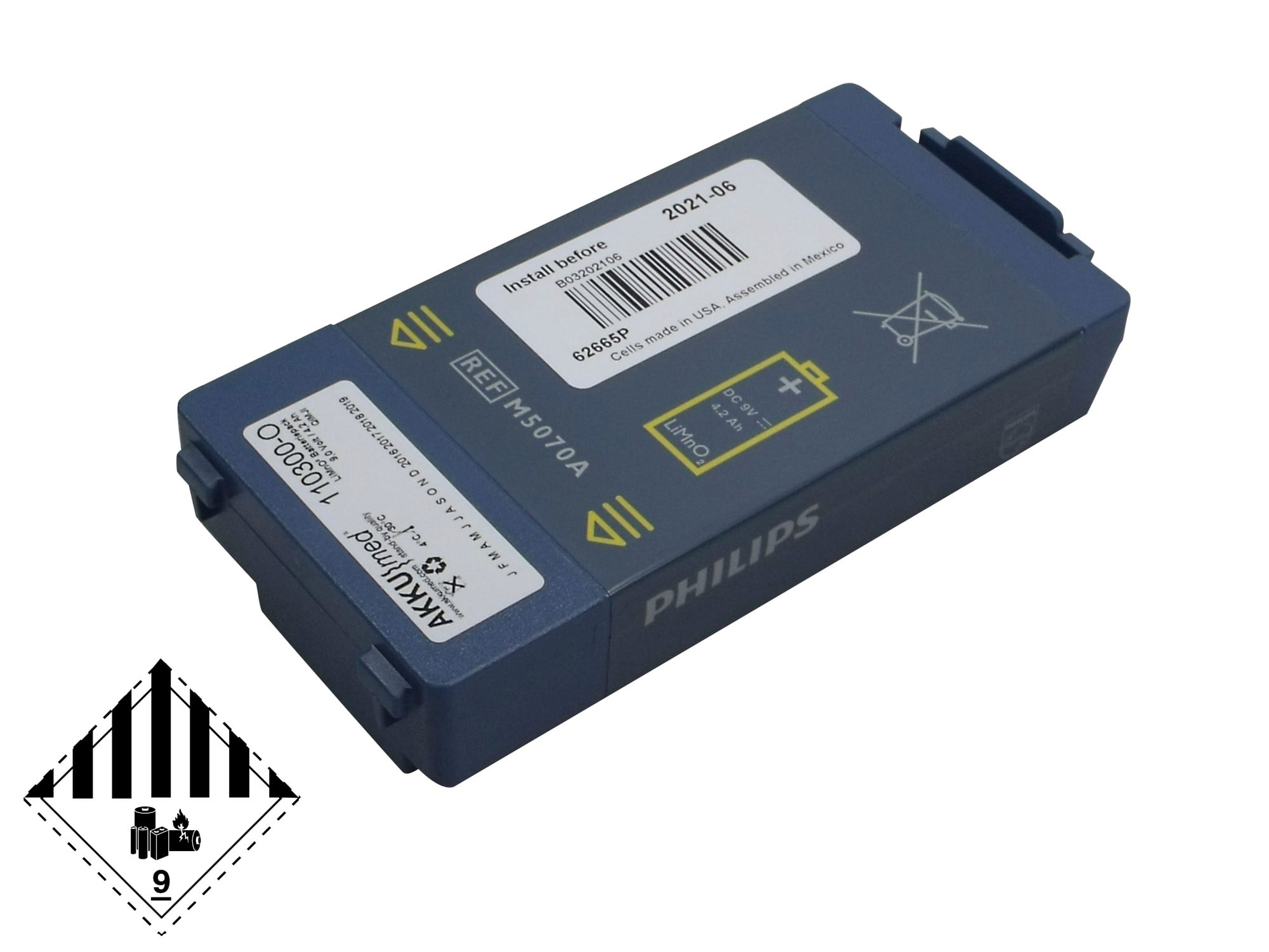Orijinal lityum pil M5070A Philips Heartstart HS1, FRx