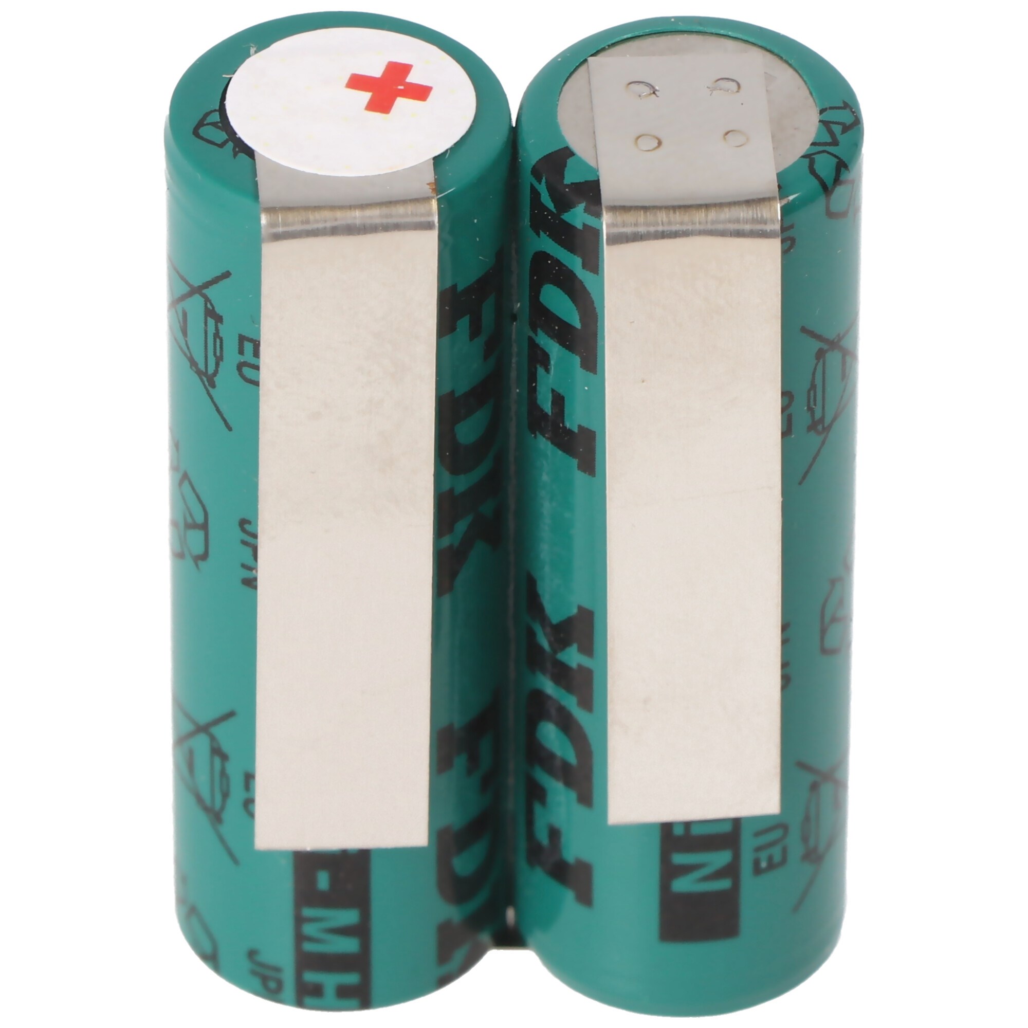 Panasonic 2HHR120 pil traş makineleri 2.4 volt, DIY dönüşüm için lehimleme etiketleri ile 1200mAh, yeni: yeşil yerine turuncu