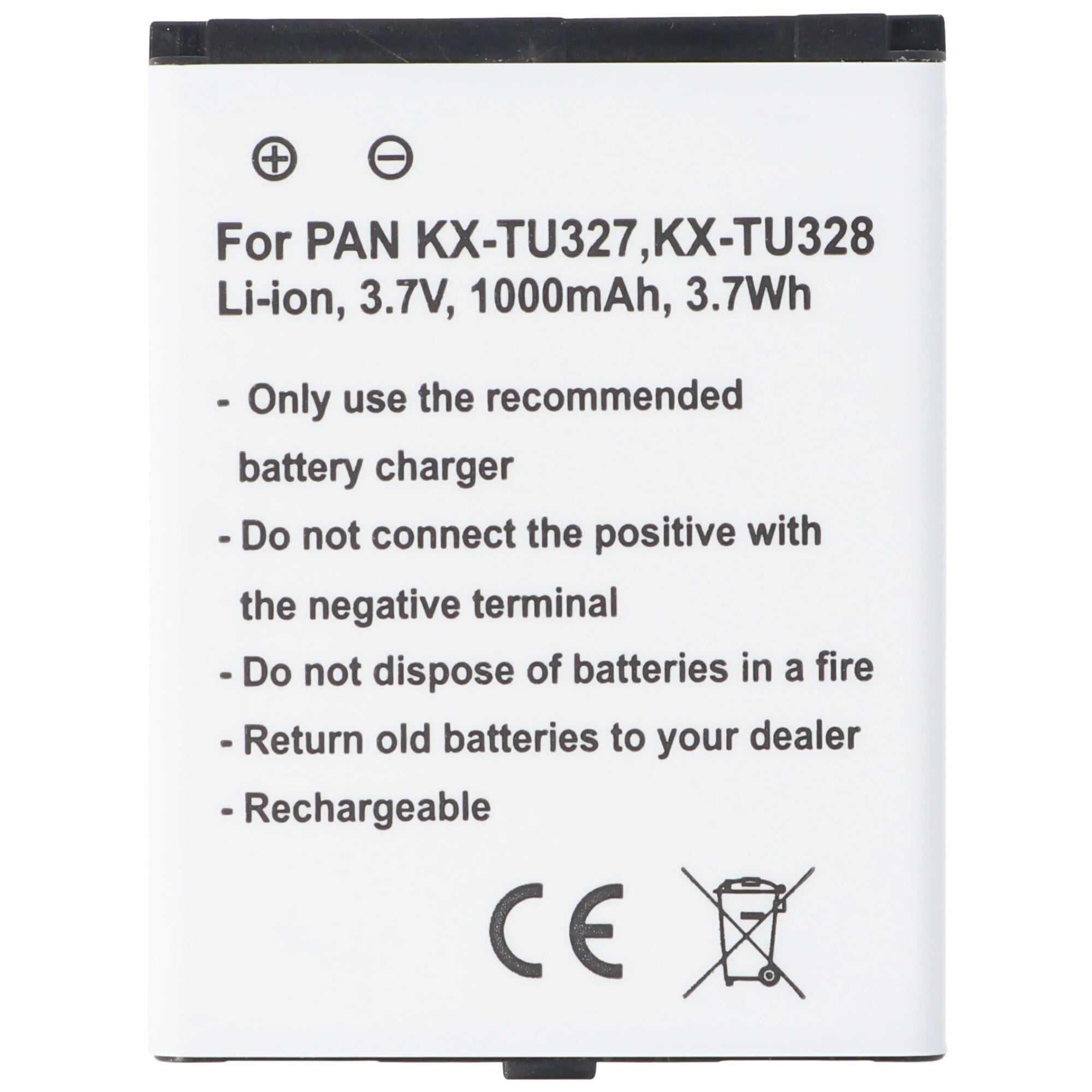 Panasonic KX-TU327 BJ-LT100010 3.7 volt 1000mAh için pil
