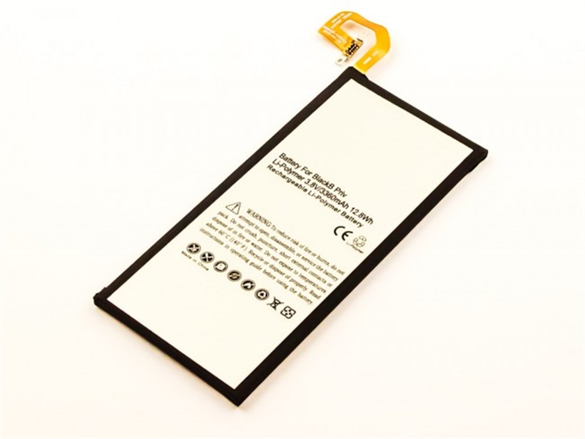 Pil, Blackberry Priv, Li-Polimer, 3.8V, 3360mAh, IC yongalı 12.8Wh, dahili, aletsiz