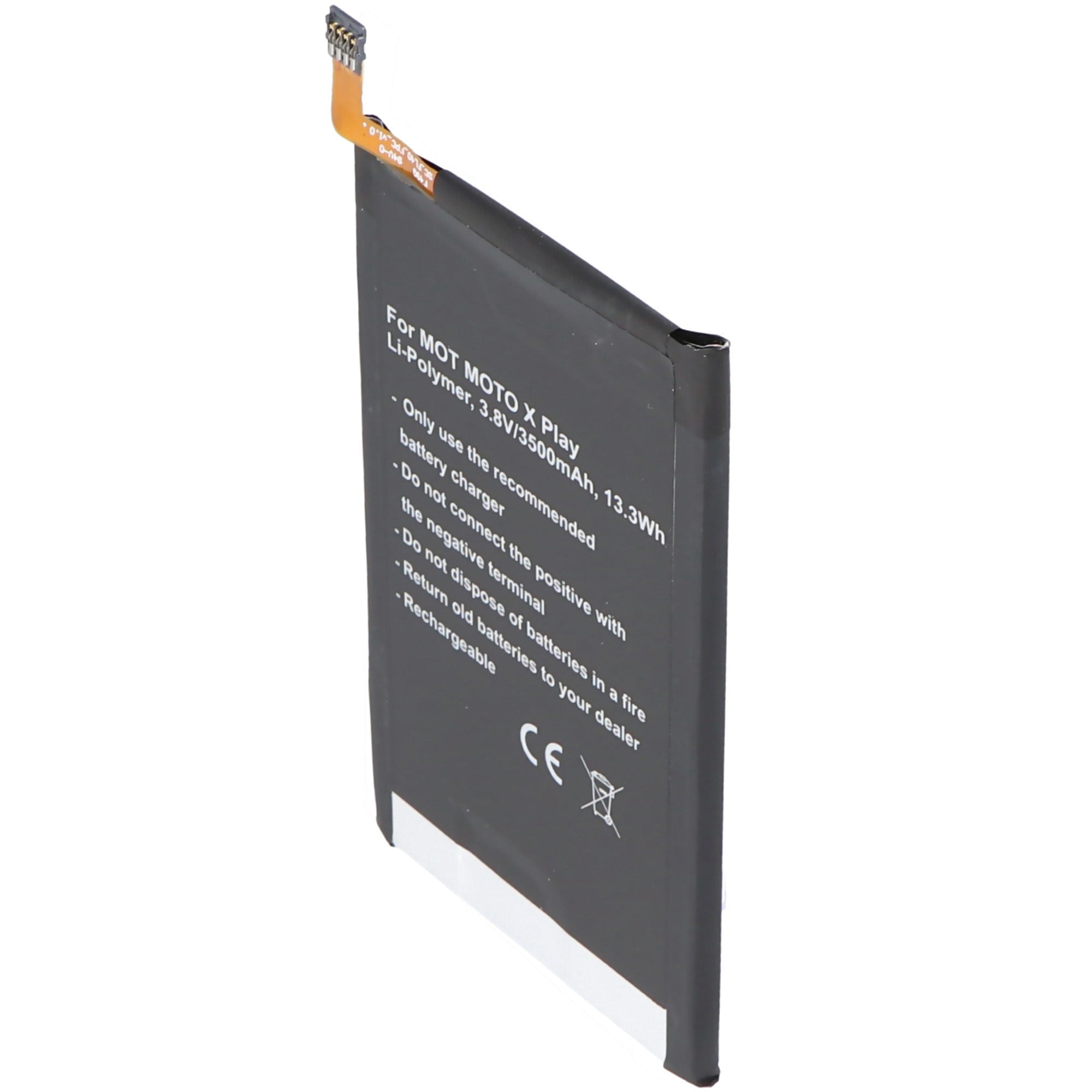 Pil Motorola MOTO X Play, Li-Polimer, 3.8V, 3500mAh, 13.3Wh, dahili, aletsiz