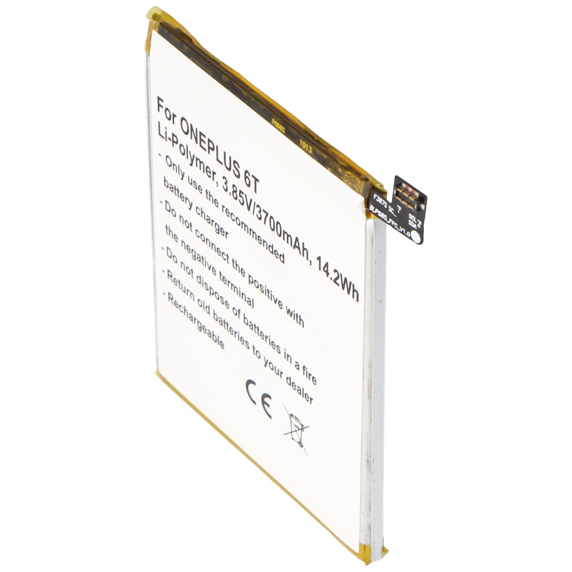 Pil ONEPLUS 6T, Li-Polimer, 3.85V, 3700mAh, 14.2Wh, IC çipli, dahili, aletsiz
