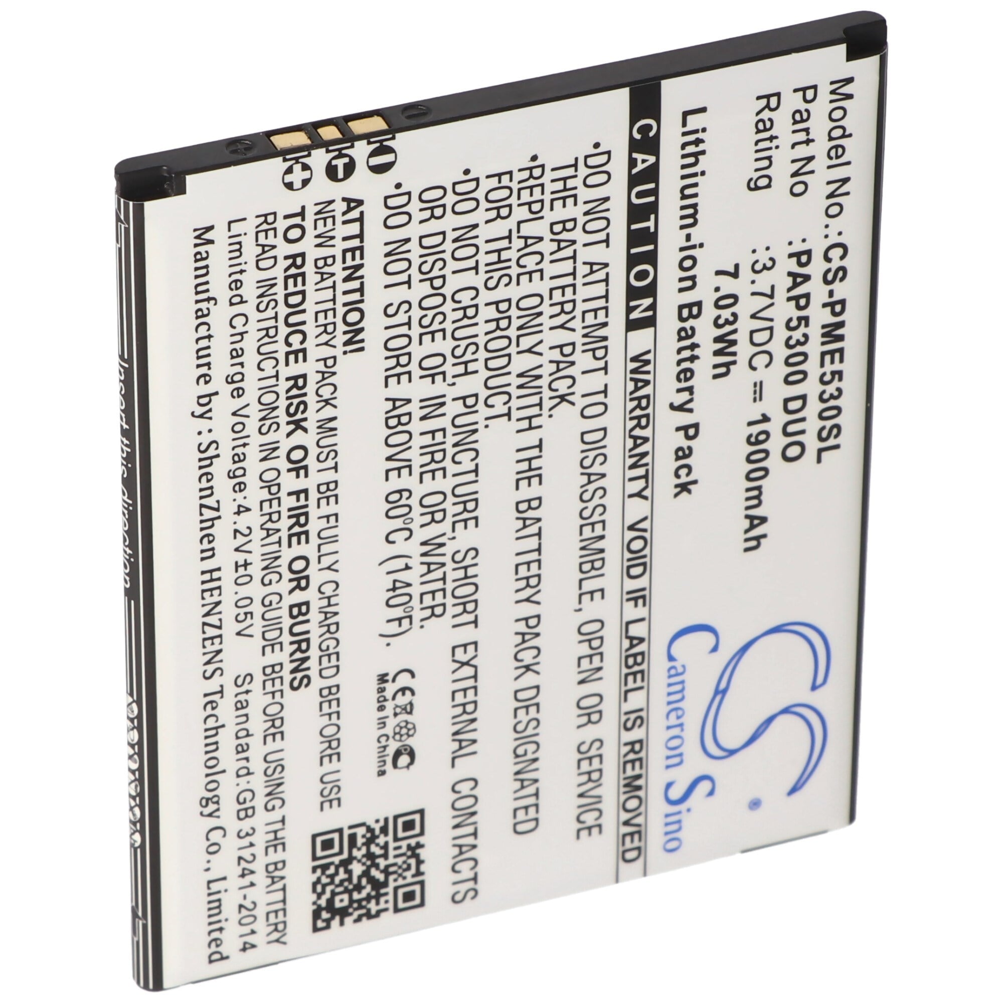 Prestigio PAP5300DUO, Prestigio MultiPhone 5300 3.7 volt 1900mAh için uygun pil