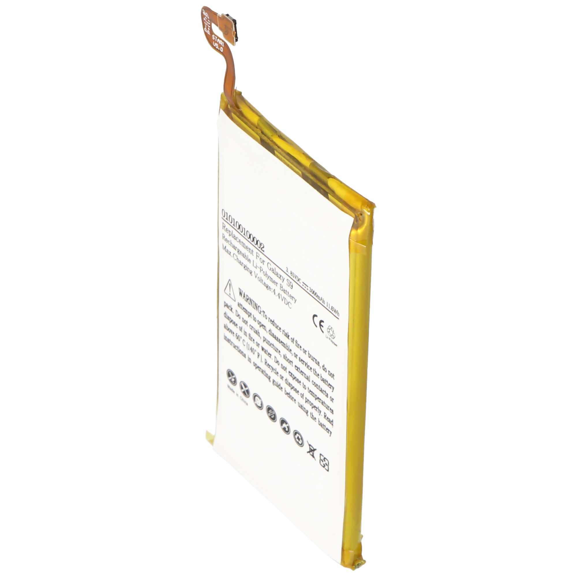 Samsung Galaxy S9, Li-Polimer, 3.85V, 3000mAh, 11.6Wh, dahili, aletsiz pil