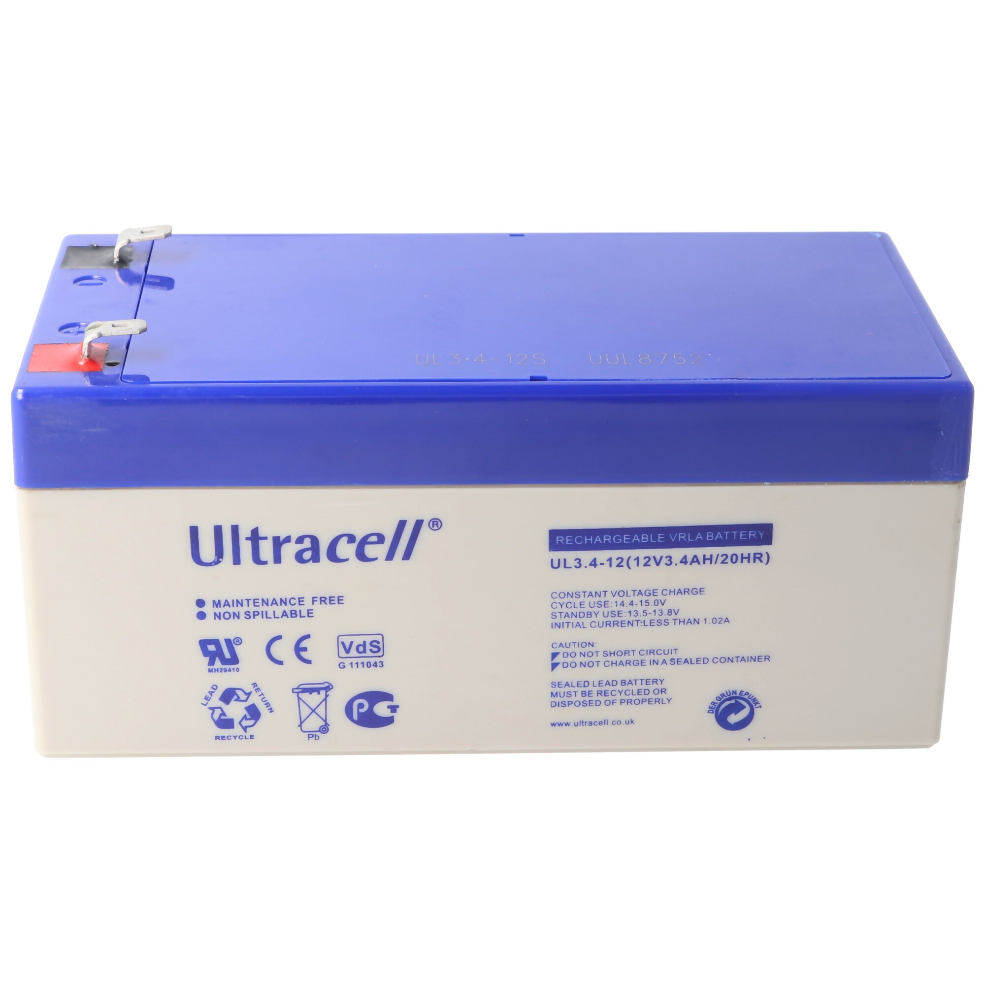 UL3.4-12 Ultracell kurşun akü 12 volt, 3.4Ah