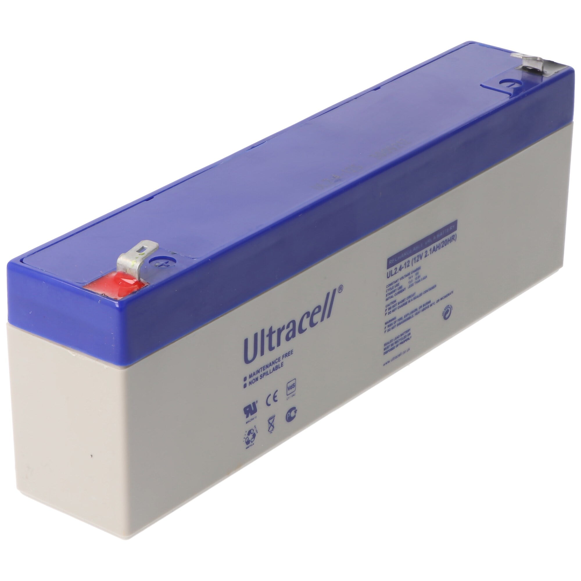 Ultracell UL2.4-12 kurşun-asit batarya 12 volt 2.4 Ah, Faston 187, 4.8mm