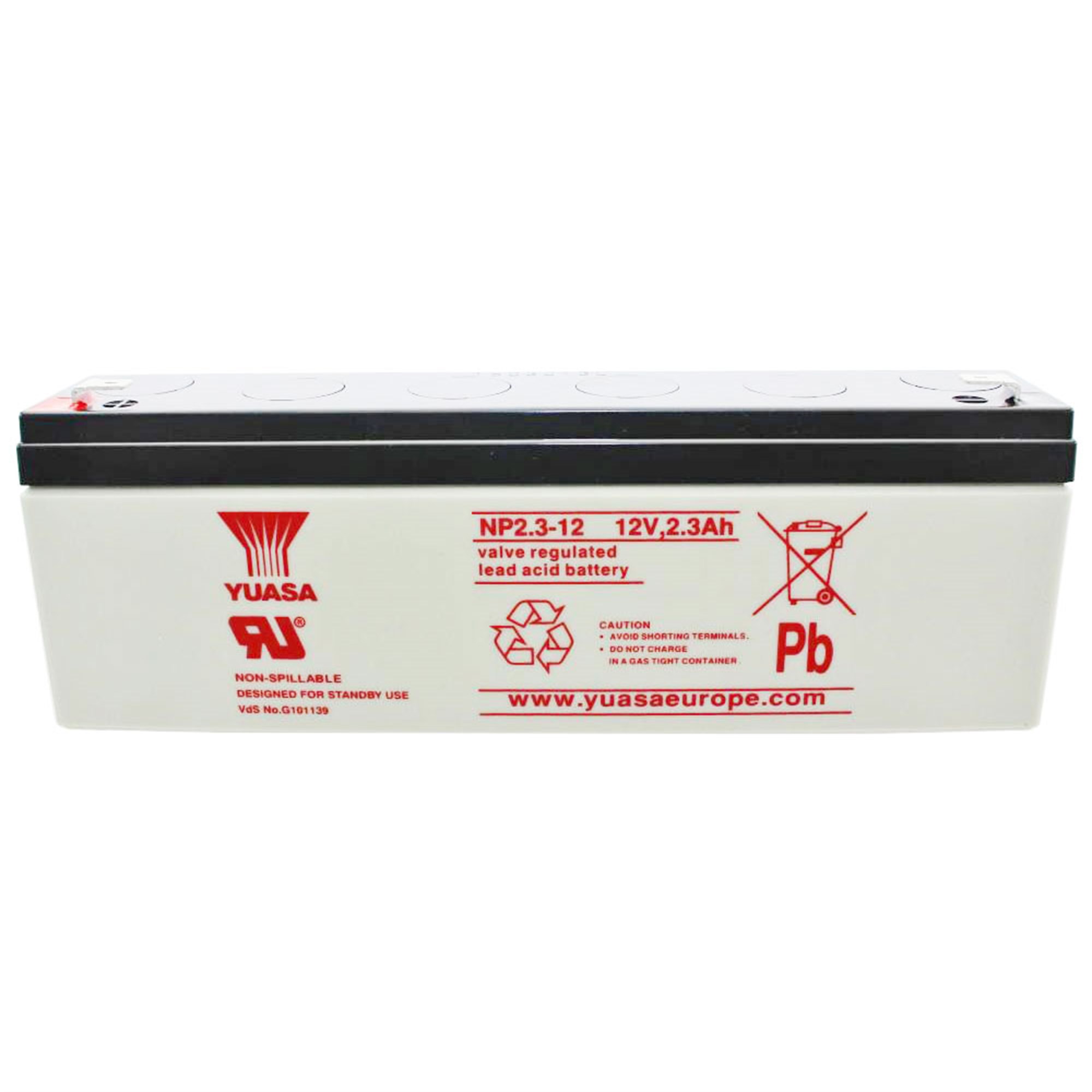 Yuasa NP2.3-12 pil kablosu PB 12 volt 2.3Ah Faston 4.8mm