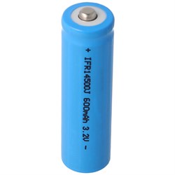 3.2 volt güneş pili Lityum IFR 14500 AA 600mAh LiFePo4 pil, korumasız 14,2 x 50,6 mm