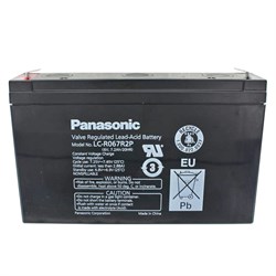 Panasonic LC-R067R2P PB kurşun pil 6 volt, 7.2Ah, Faston 4.8mm fiş kontakları ile