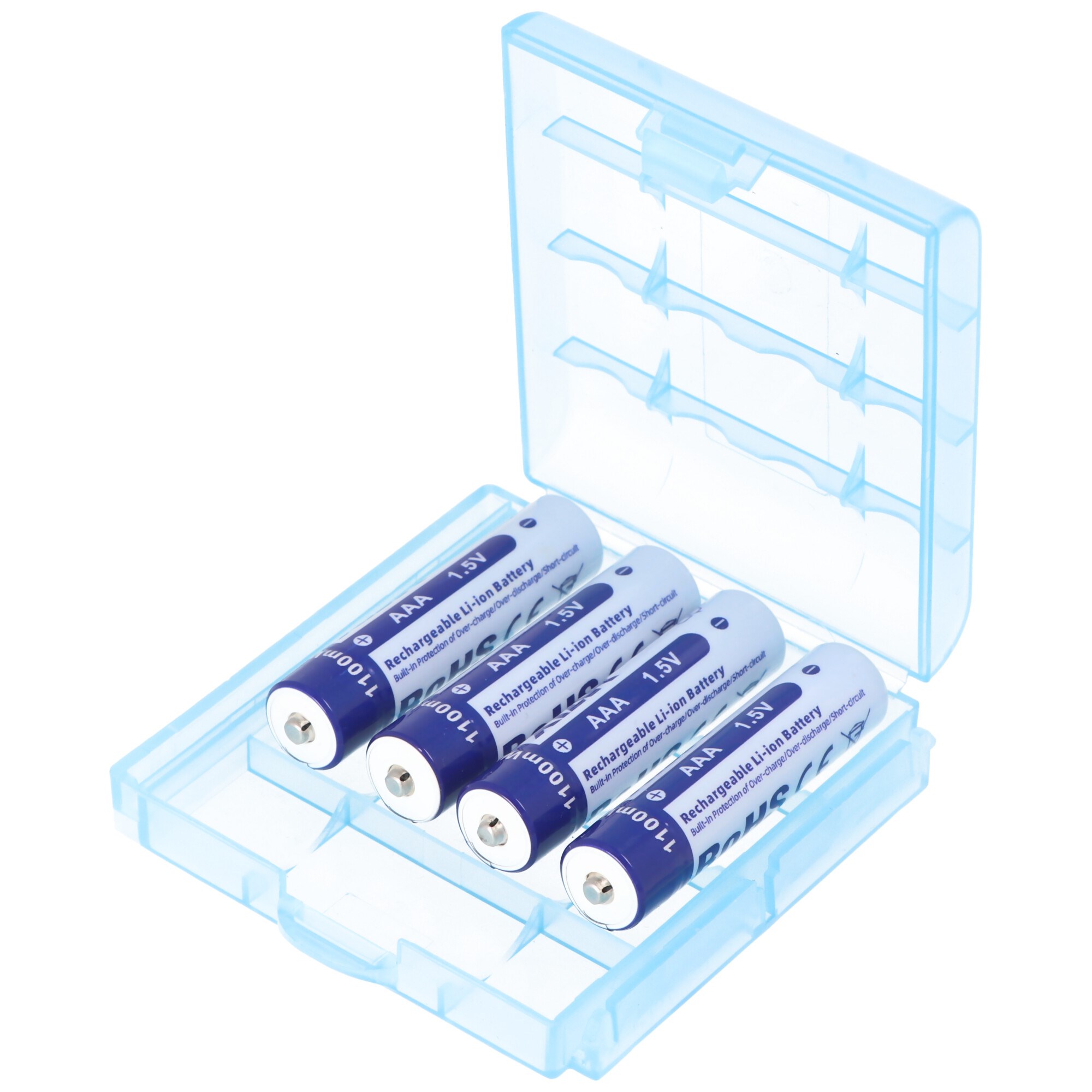 4x AAA 1.5V 1100mWh tipik olarak 700mAh lityum iyon pil, yalnızca özel bir şarj cihazıyla şarj edilebilir