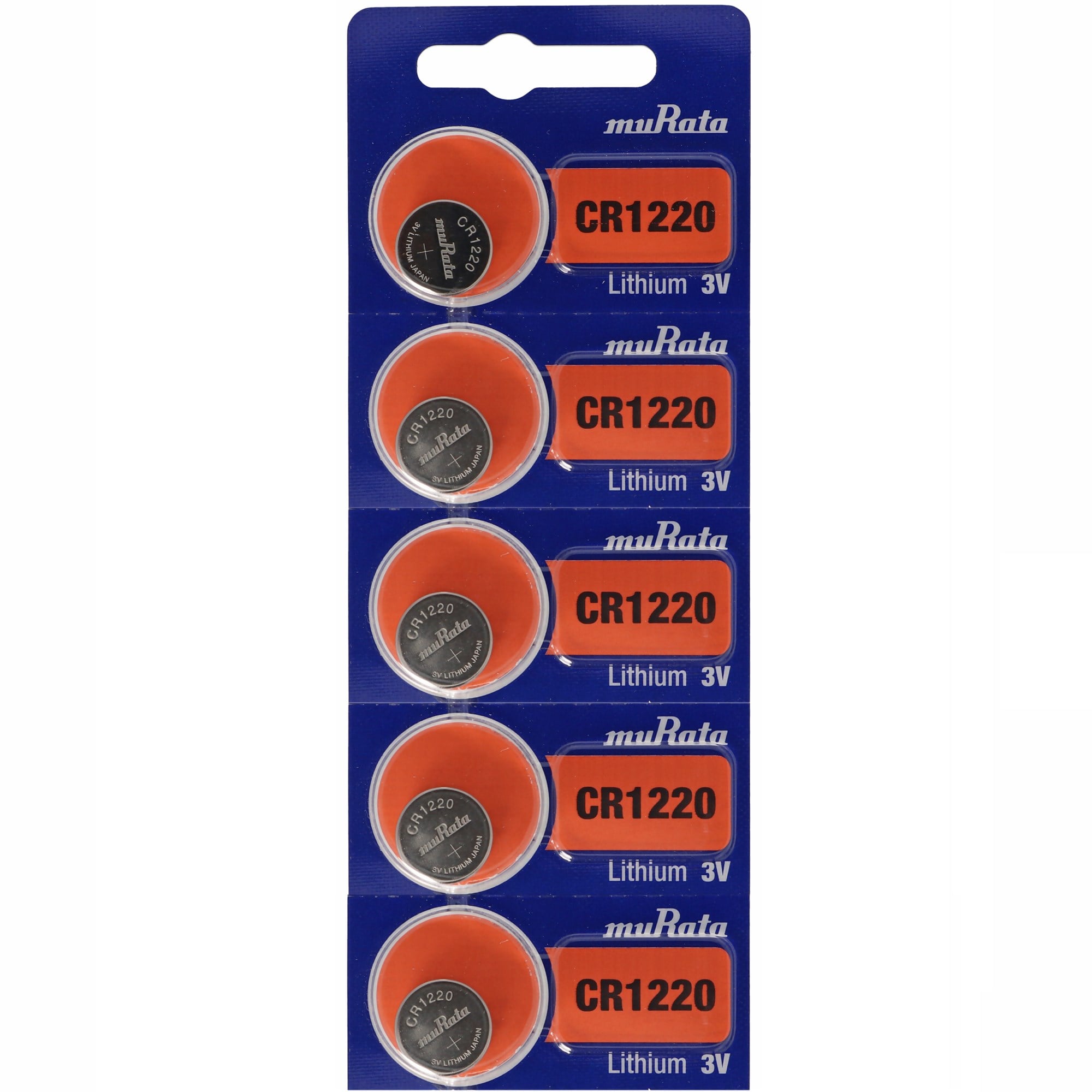5 adet CR1220 lityum pil IEC CR1220, maks. 3 volt. 38mAh, 12x2mm