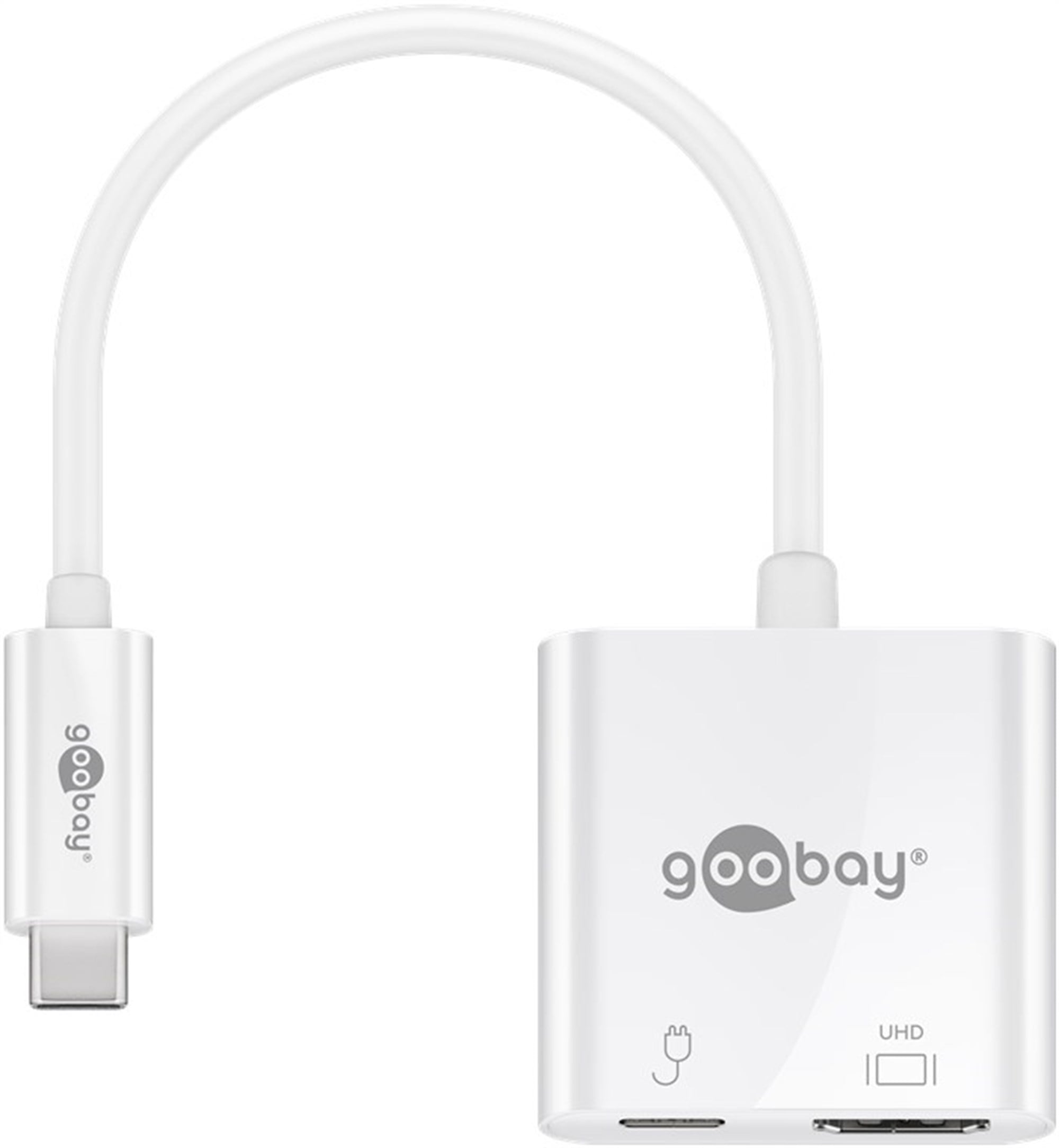 60 W Güç Dağıtımlı Goobay USB-C™ - HDMI™ adaptörü - bir USB-C™ cihazına bir HDMI™ bağlantı noktası ekler.