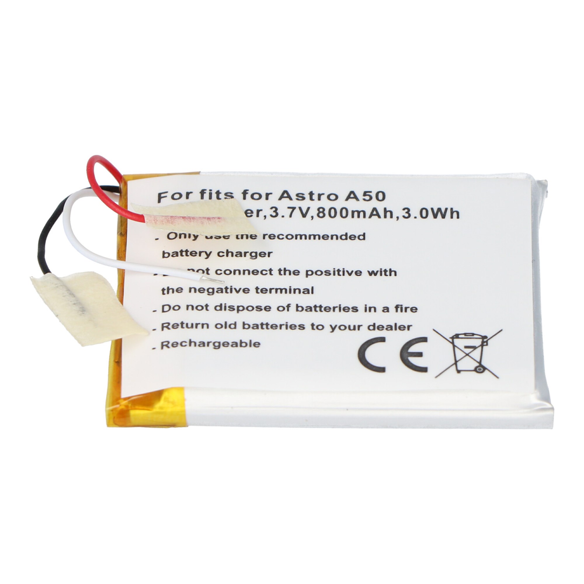 Astro A50 Li-Polimer pil SRP603443, 45x36x5.5mm için uygun pil
