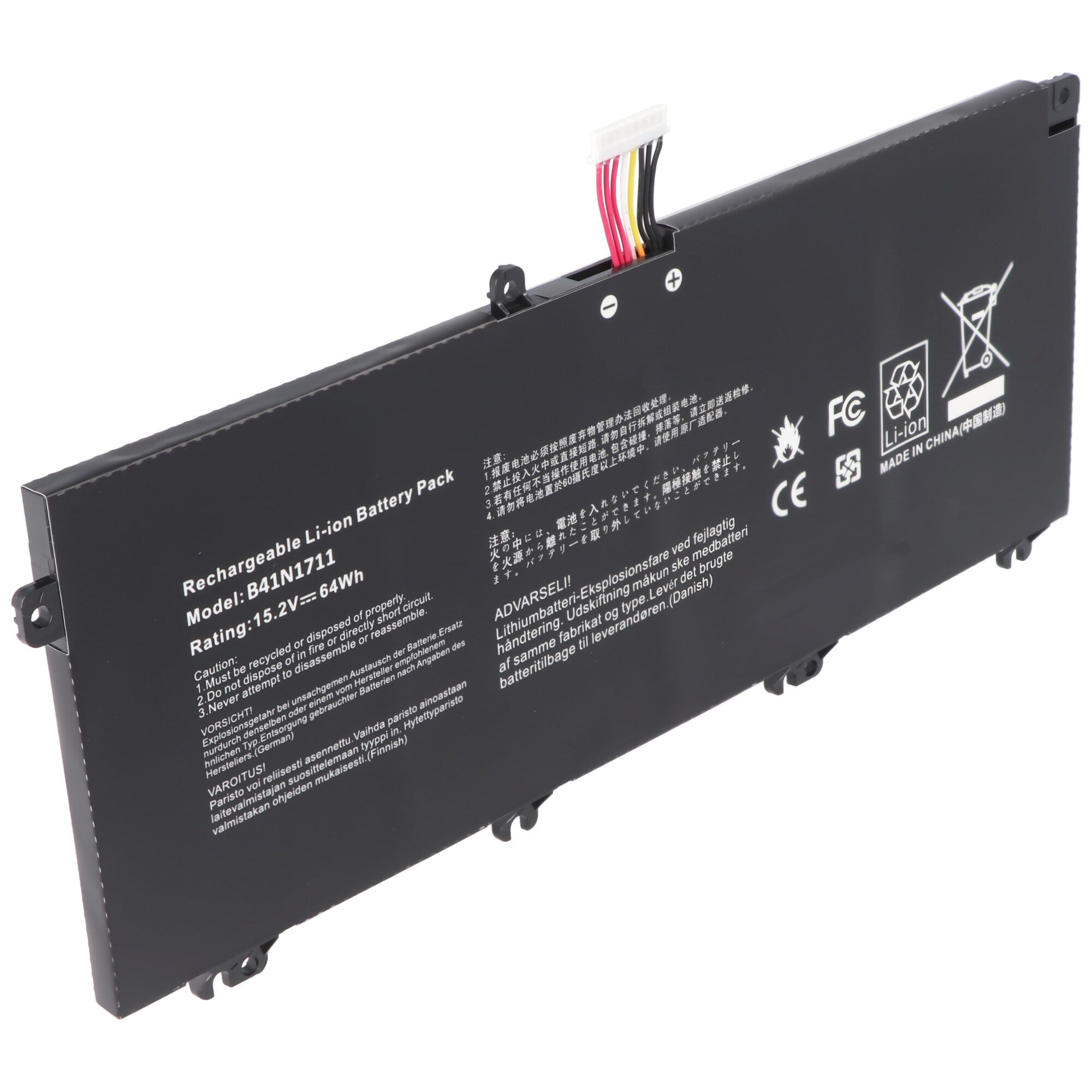ASUS FX503VM, Li-Polymer, 15.2V, 4240mAh, 64Wh, siyah için uygun pil