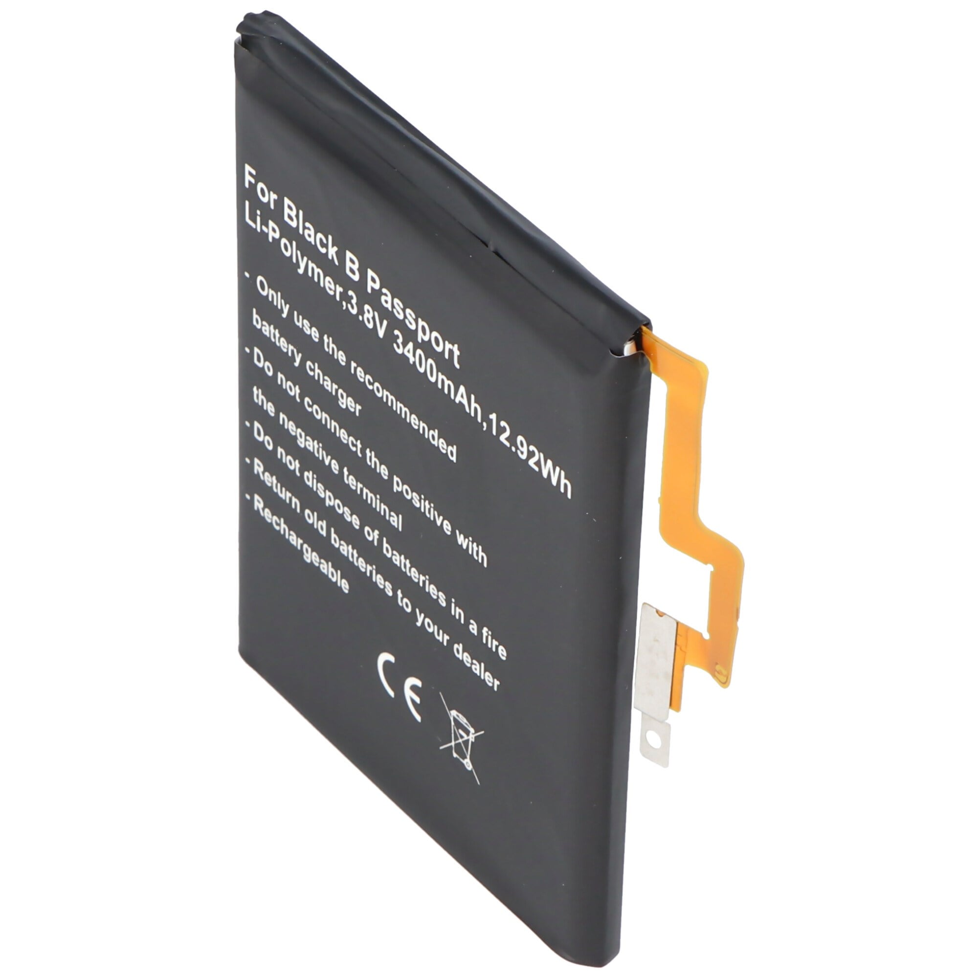 Blackberry Passport, Li-Polymer, 3.8V, 3400mAh, 12.9Wh, dahili, aletsiz pil