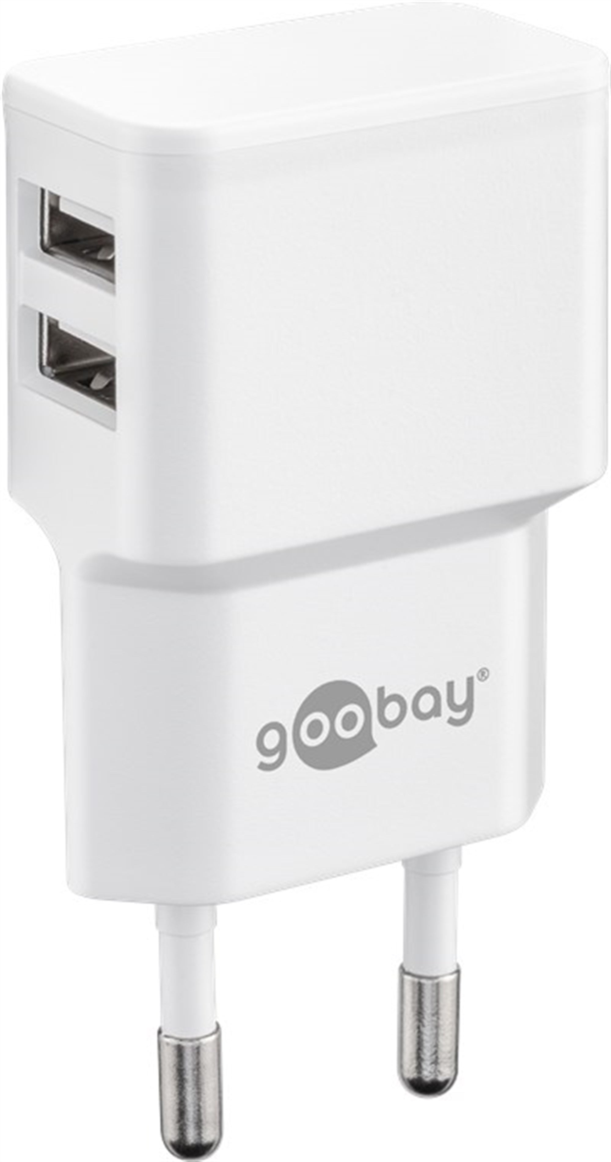 Çift USB şarj cihazı 2.4 A, 2x USB çıkışı, beyaz