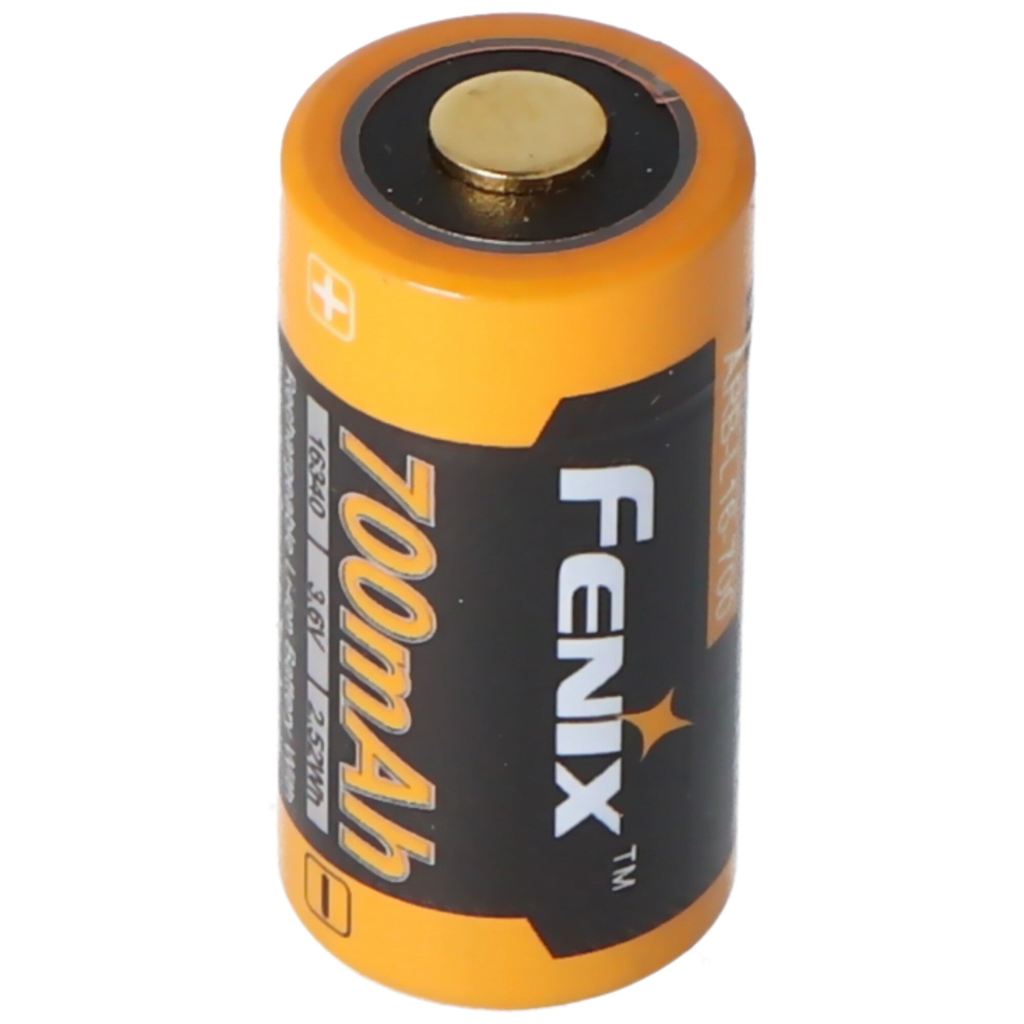 CR123 3.7 volt, min 700mAh, tipik olarak 760mAh, maks. 820mAh, AkkuShop taşıma kutusu ile 35x16mm kapasite