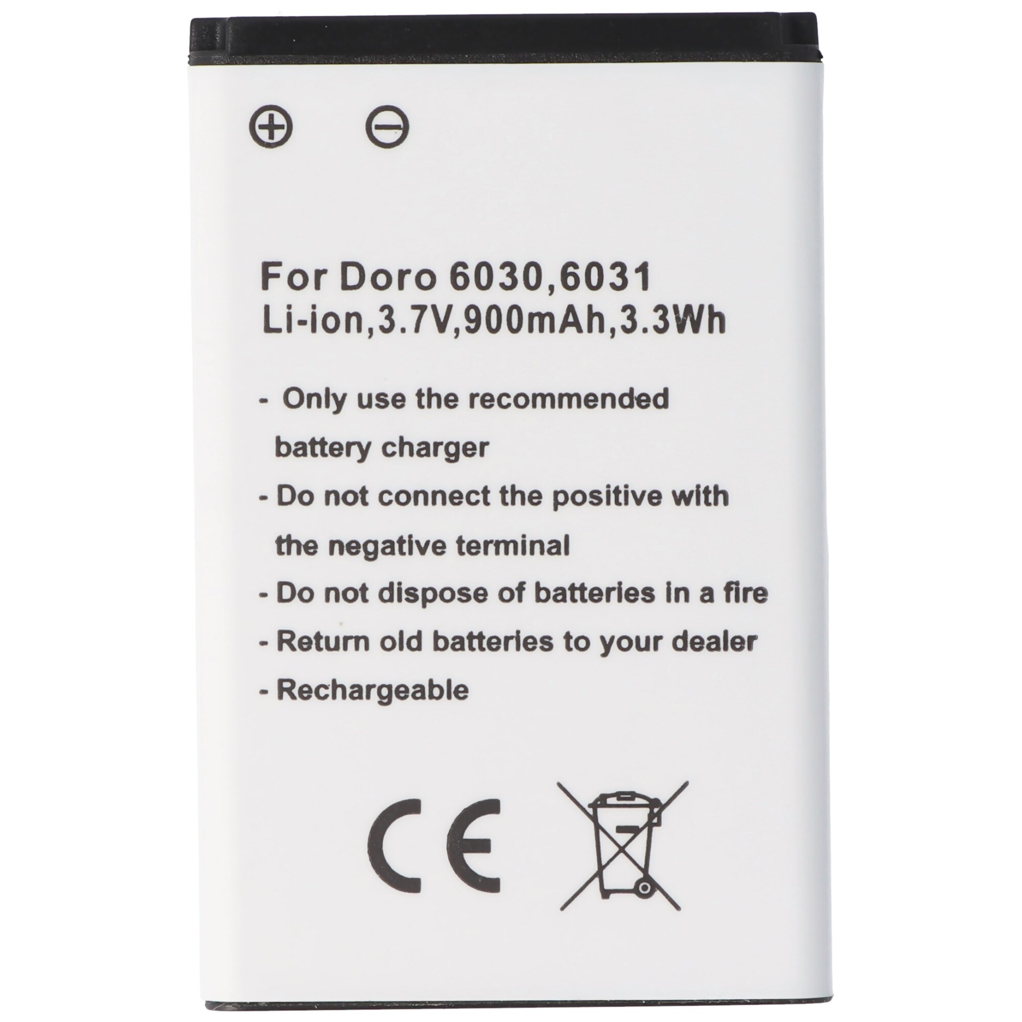 Doro 6030, 6031, Li-ion, 3.7V, 900mAh, 3.3Wh için uygun pil