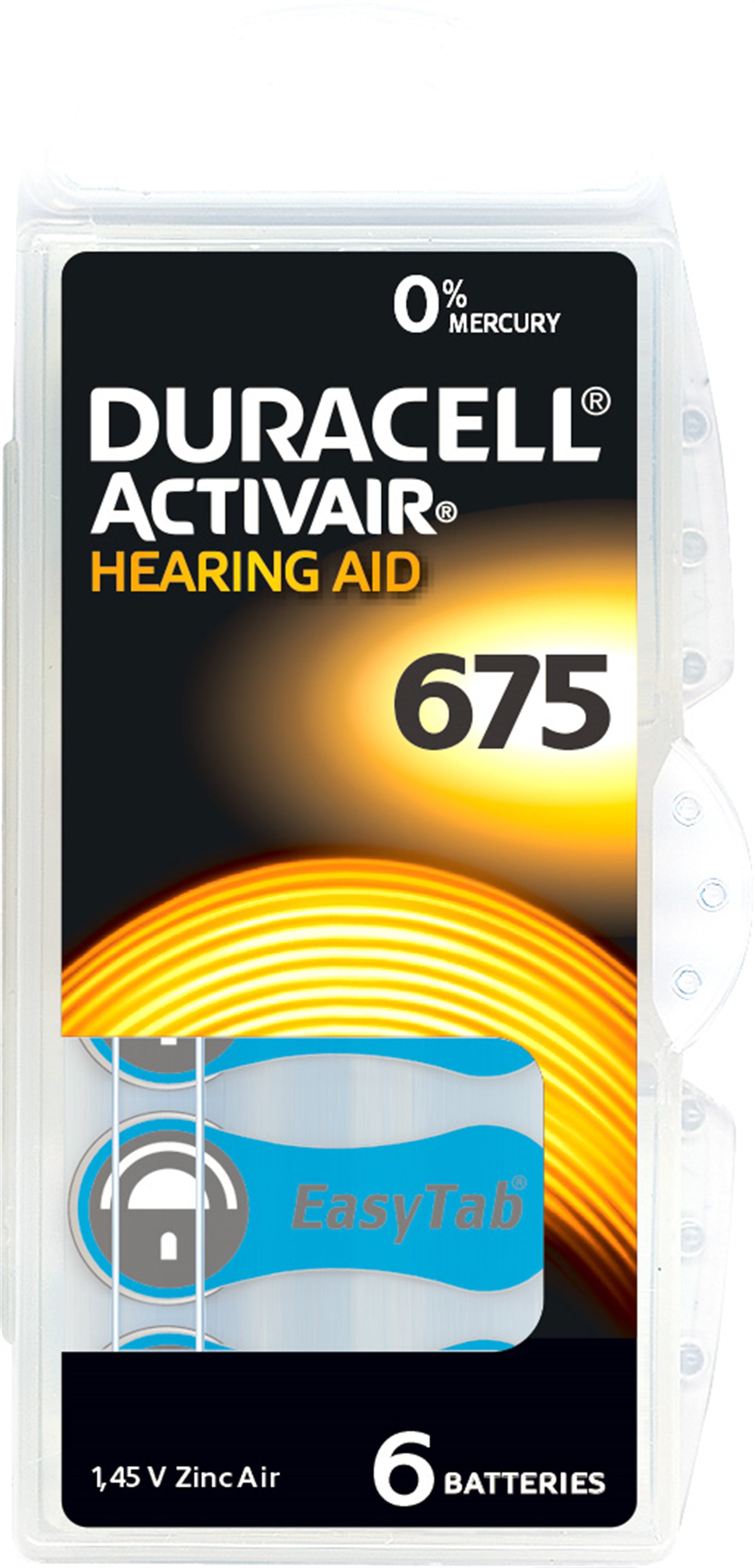 Duracell Pil Çinko Hava, 675, 1.45V Activair, Perakende Blister (6'lı Paket)
