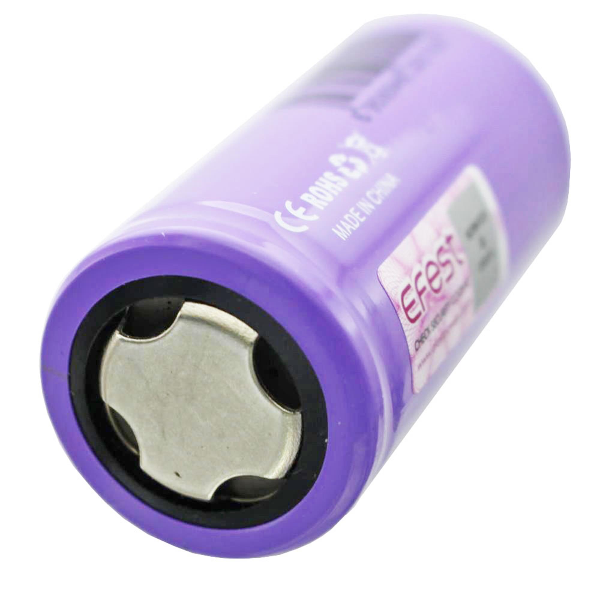 Efest IMR 26500 Li-ion 3.6V - pozitif kutup düz ile 3.7V 3000mAh, not boyutları 50.07x26.26mm