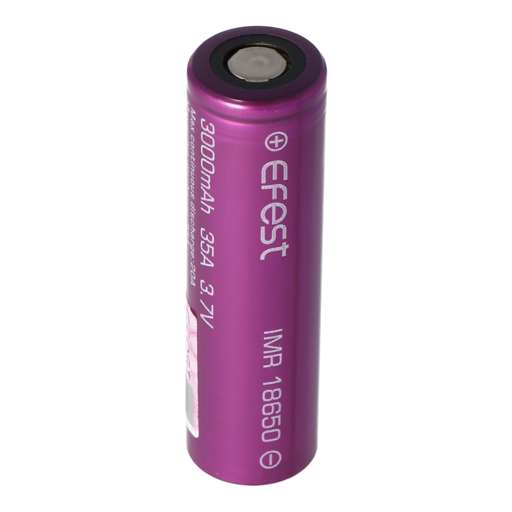 Efest Mor IMR 18650 3000mAh 3.6V - 3.7V min. 2900mAh tip 3000mAh maksimum 35A akım teslimi (düz üst)