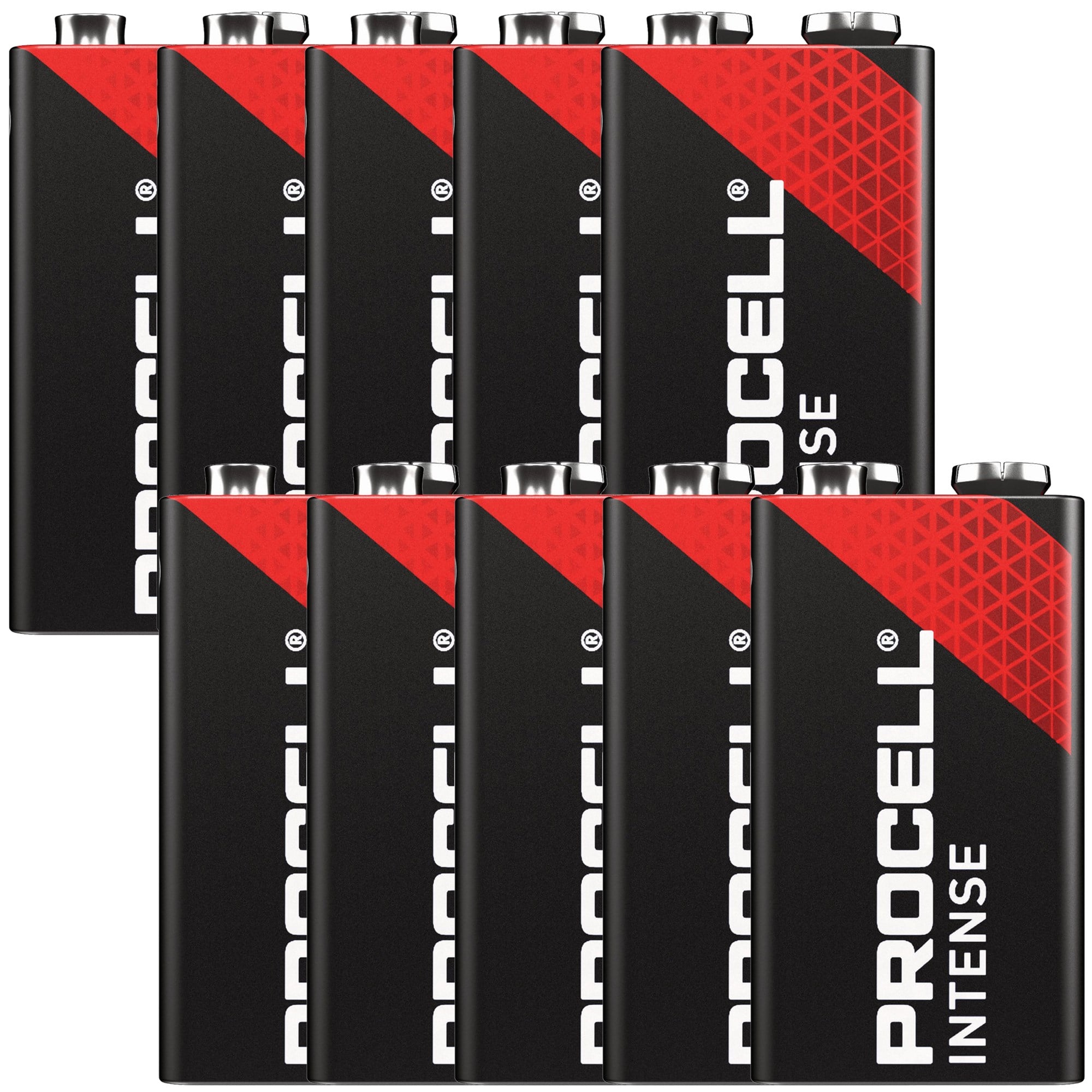 Enerji yoğun cihazlar için bir kutuda 10 adet Duracell Procell Intense 9V, 6LR61